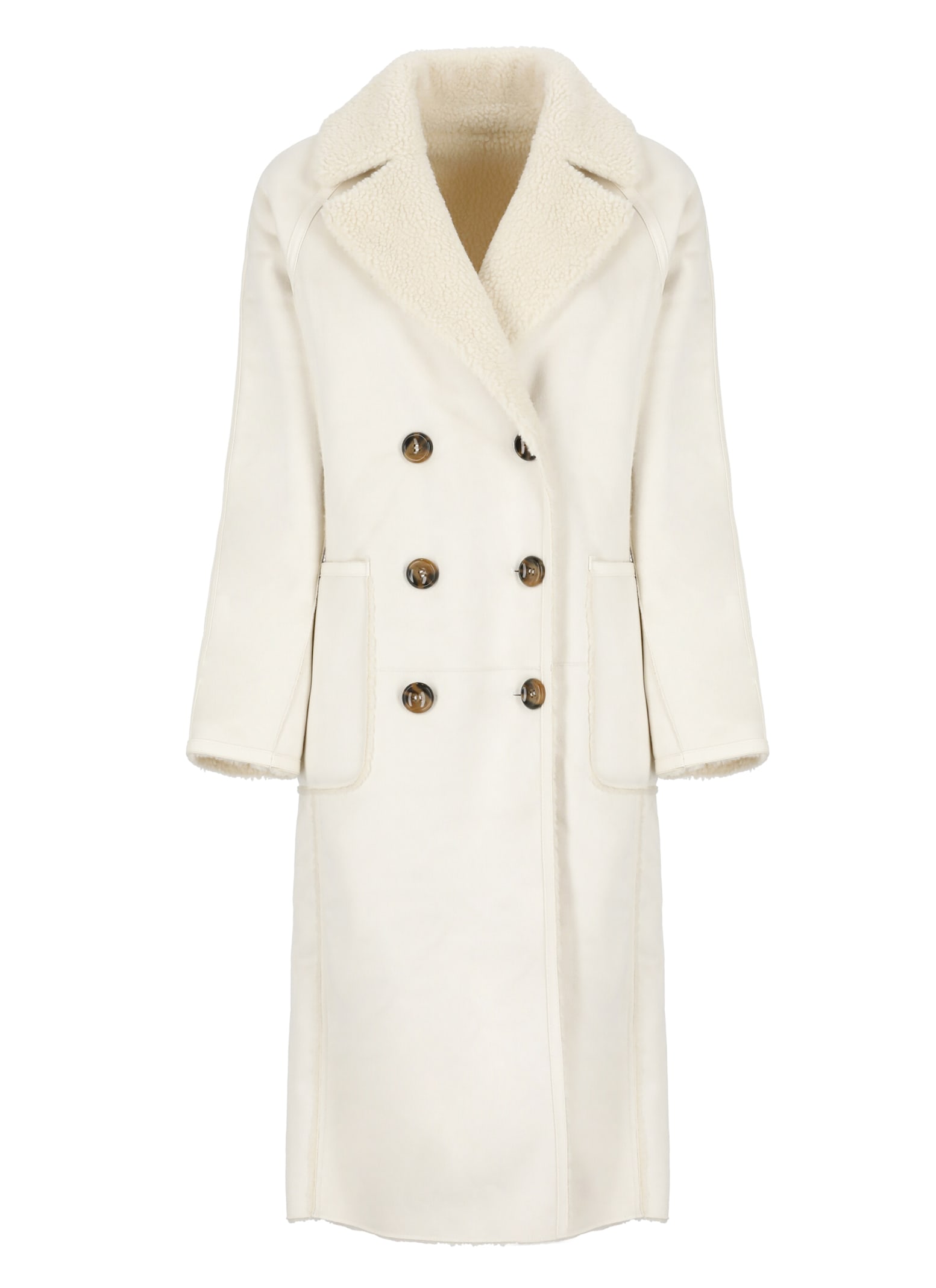 Shop Betta Corradi Synthetic Fur Coat In White