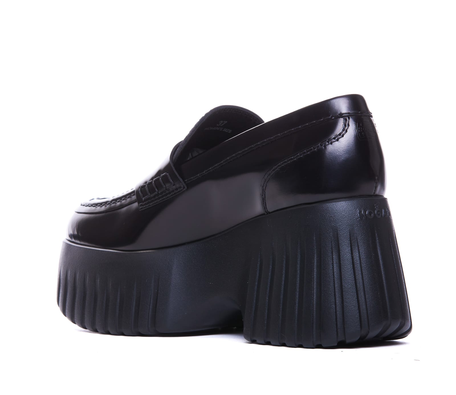 Shop Hogan H-stripes Loafers In Black