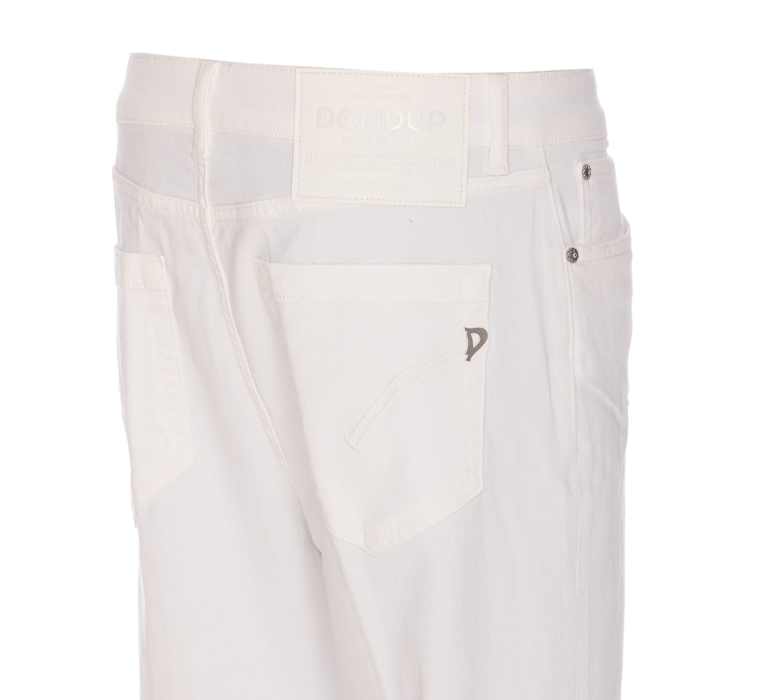 Dondup Cropped Cotton-blend Denim Jeans With Button Detailing In Non Definito