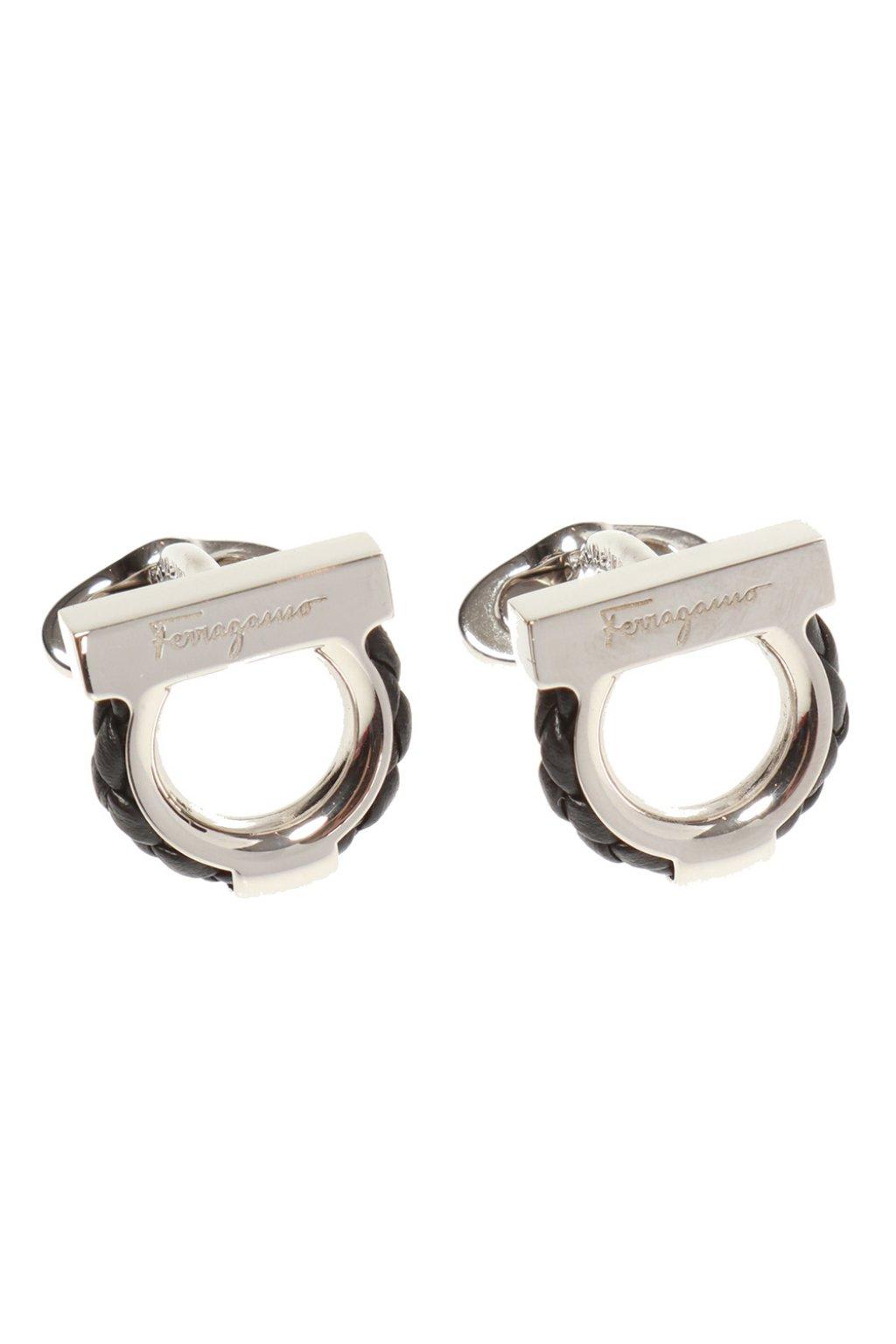 Ferragamo Gancini Cuff Links In Metallic