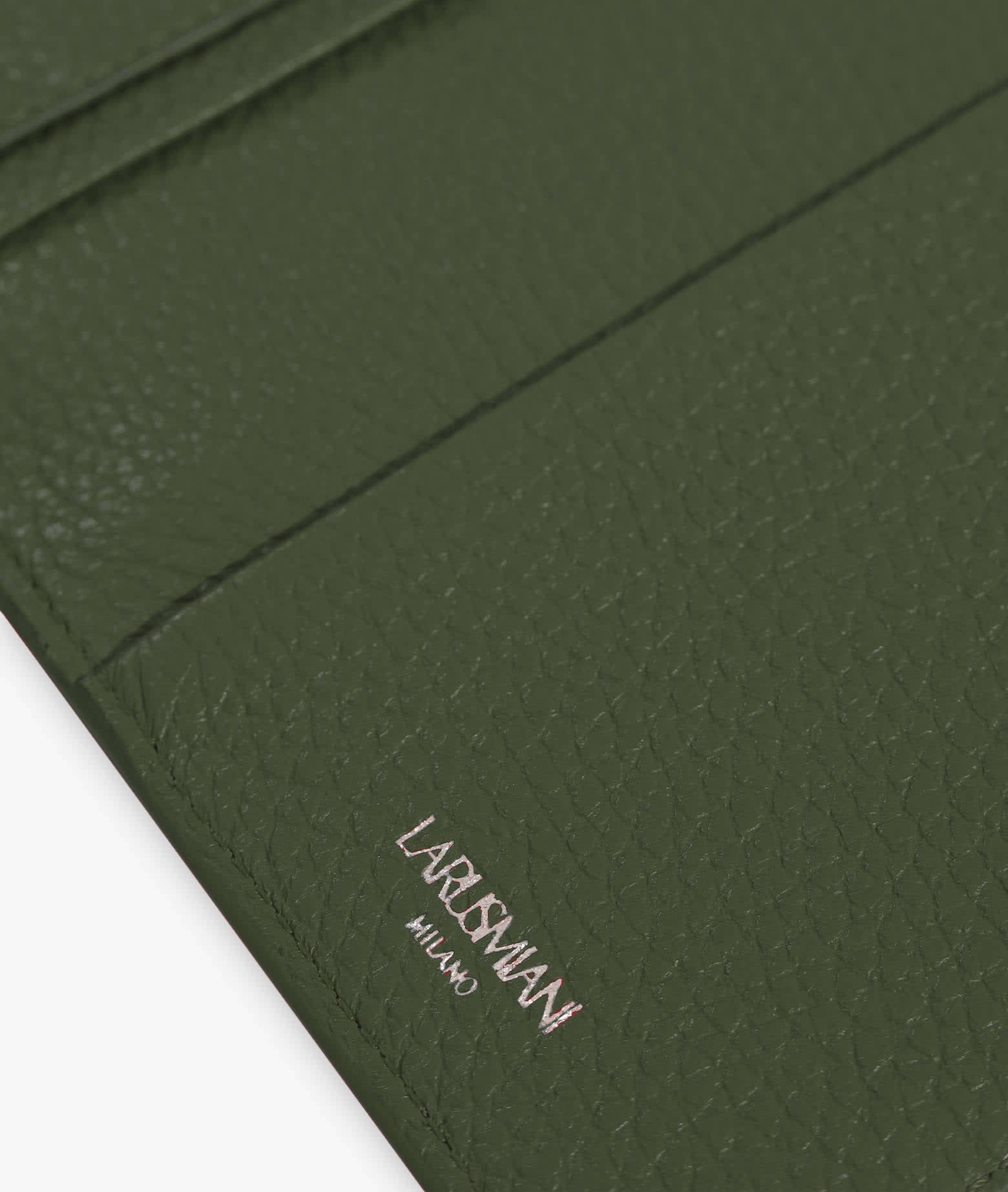 Larusmiani Vertical Card Holder St.moritz Wallet In Olive