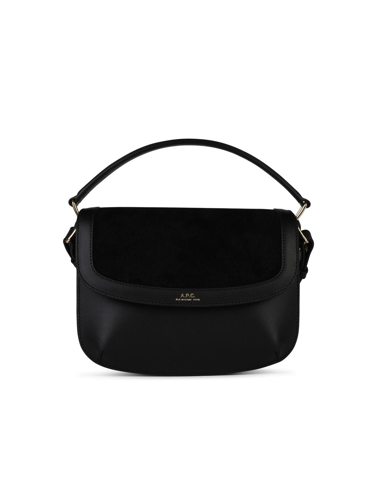 Shop Apc Sarah Mini Black Leather Bag