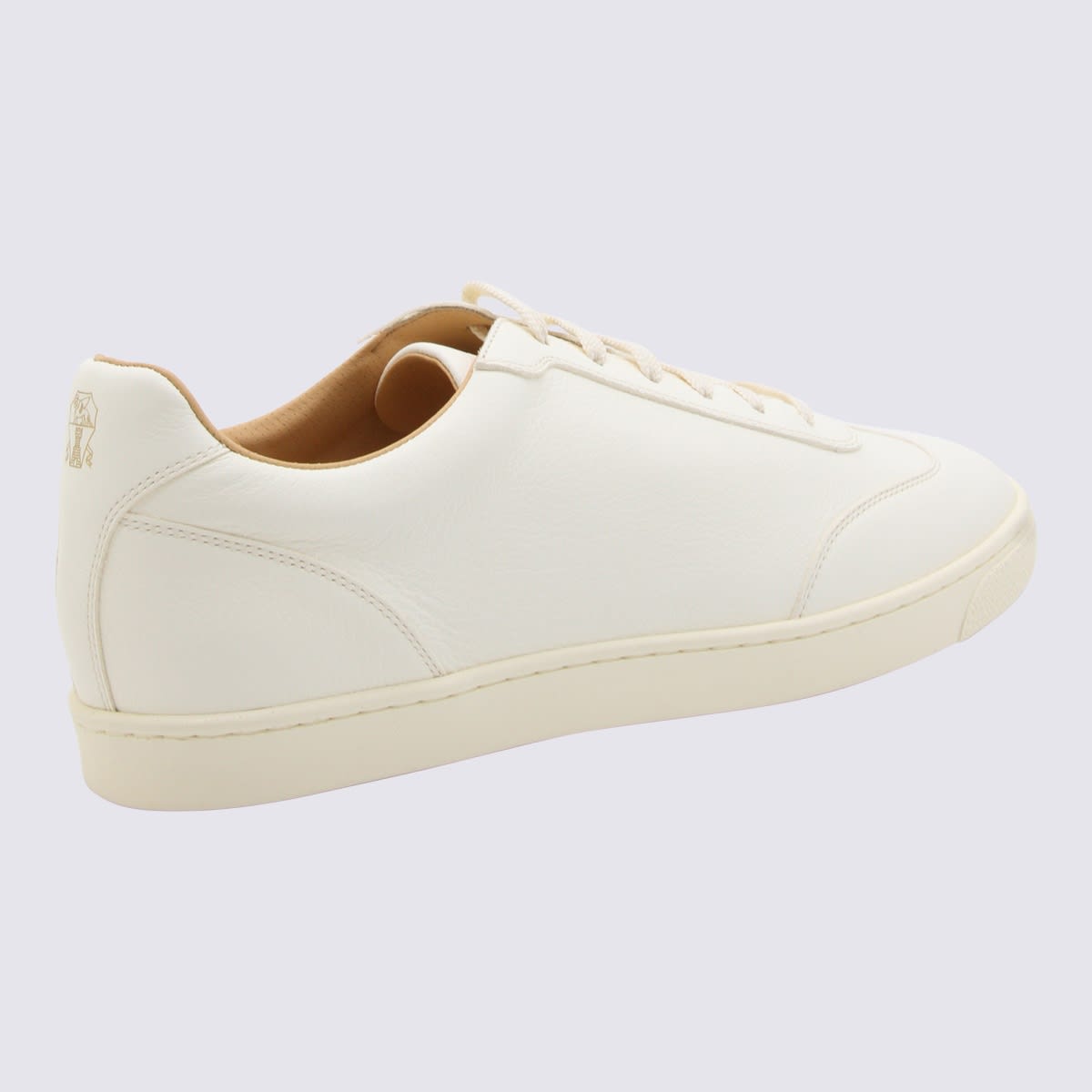 Shop Brunello Cucinelli White Leather Sneakers