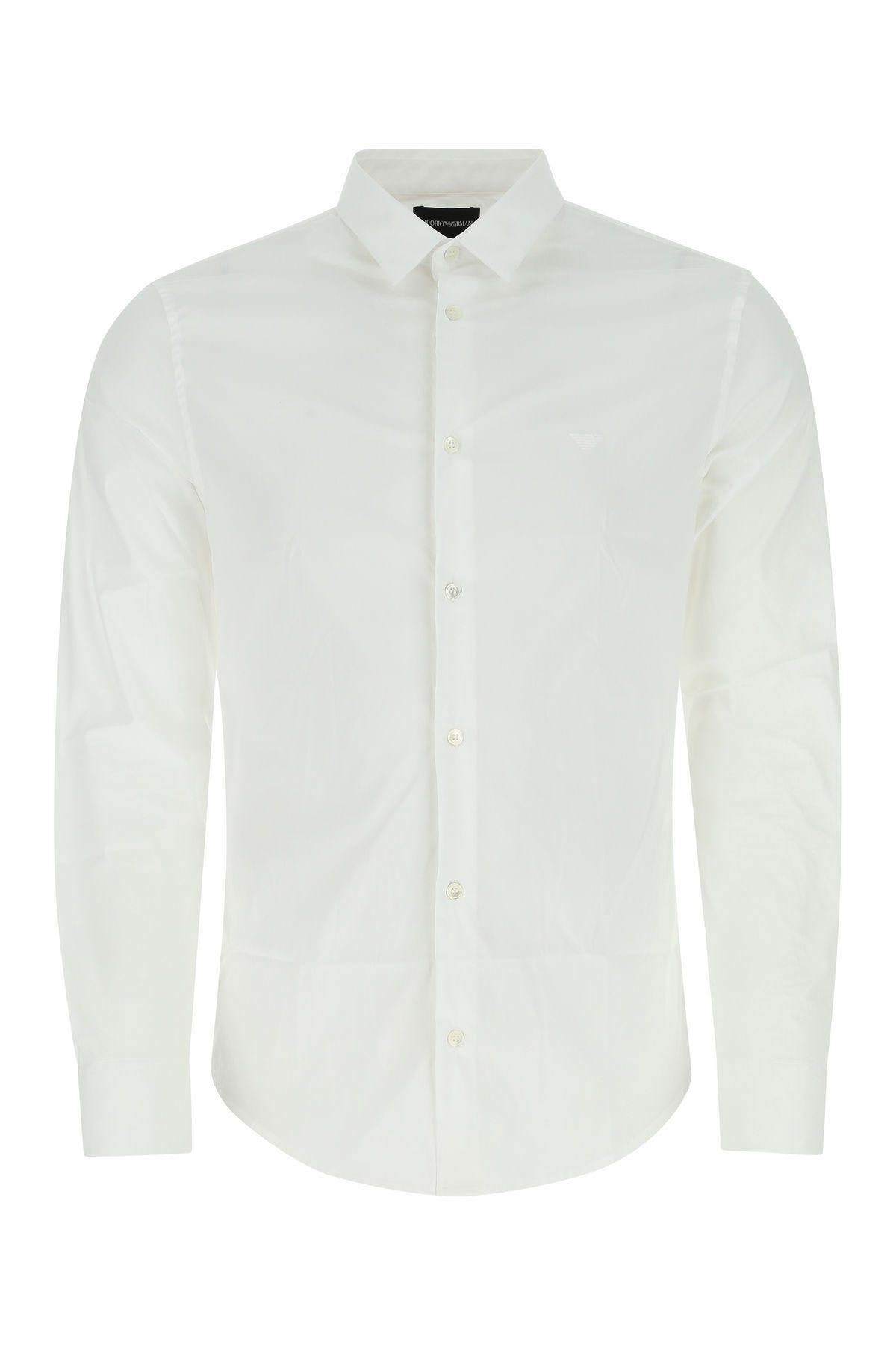 White Poplin Shirt Giorgio Armani