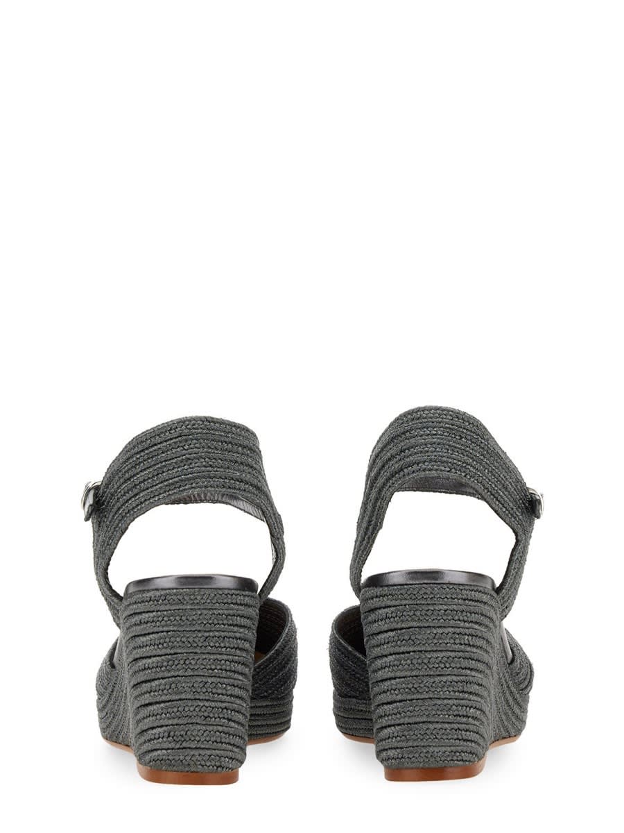 Shop Castaã±er Espadrille Carolyn In Silver