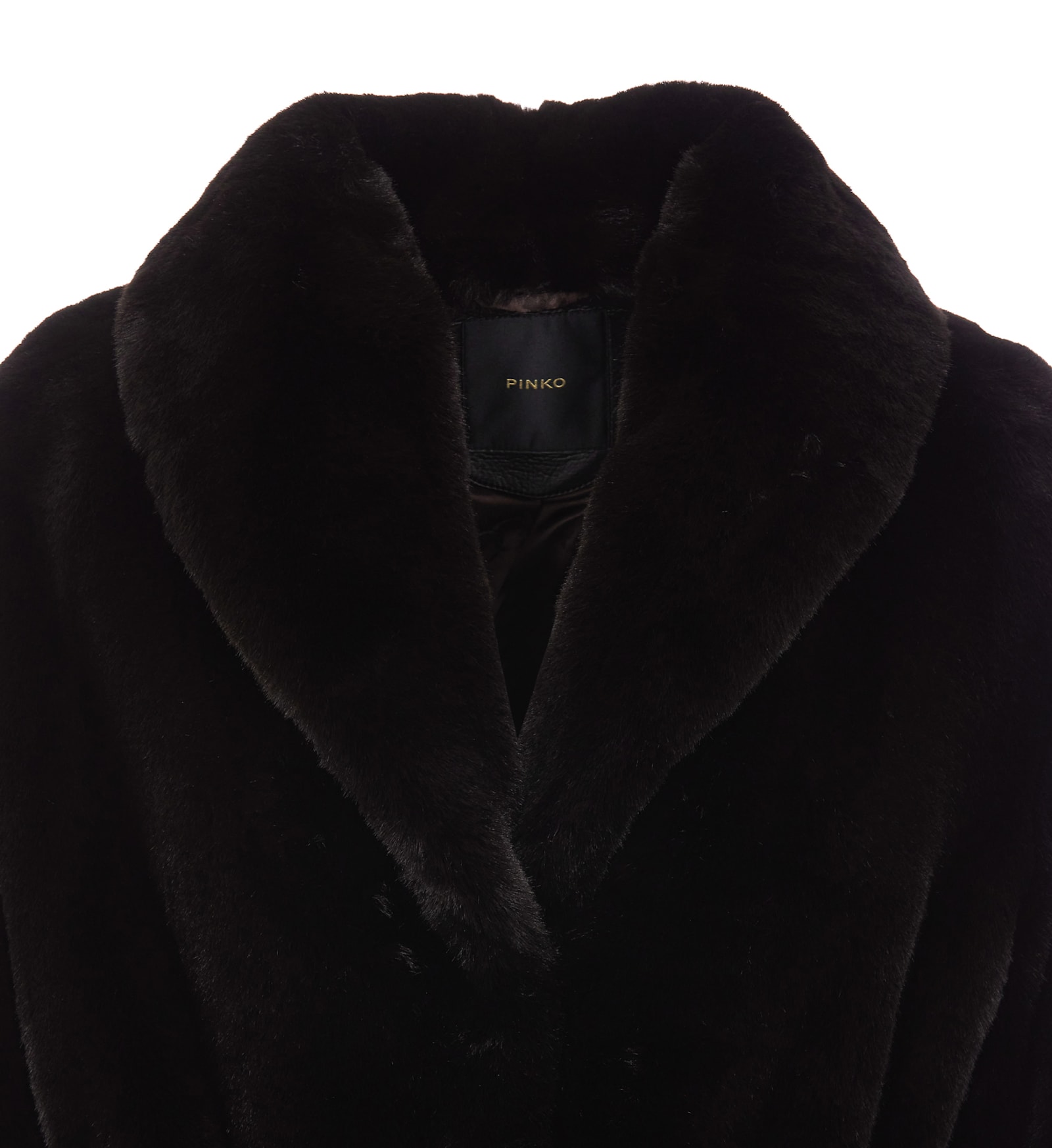 Shop Pinko Comore Fake Fur Coat In Brown