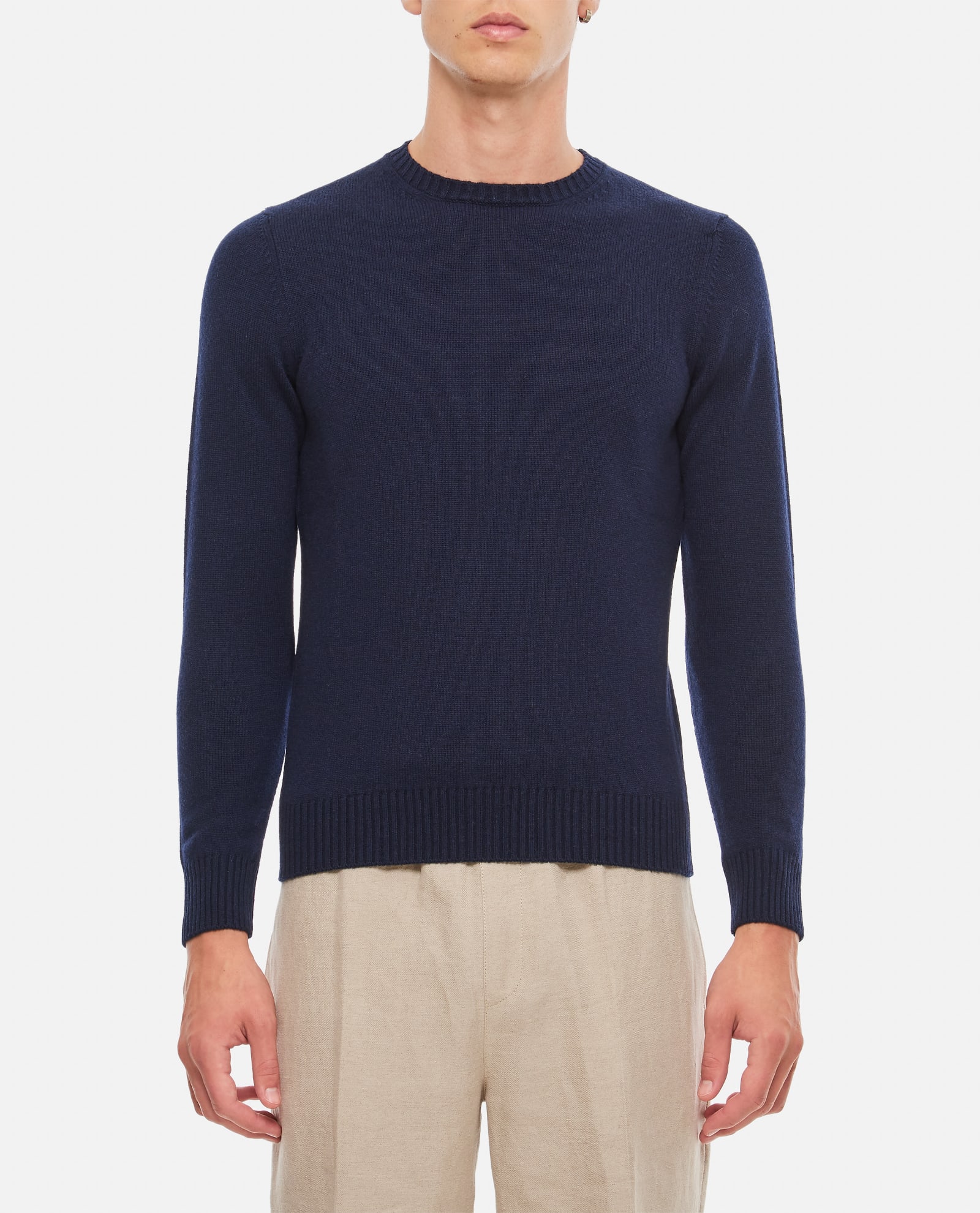 Shop Drumohr Crewneck Cashemere Sweater Sweater In Blu