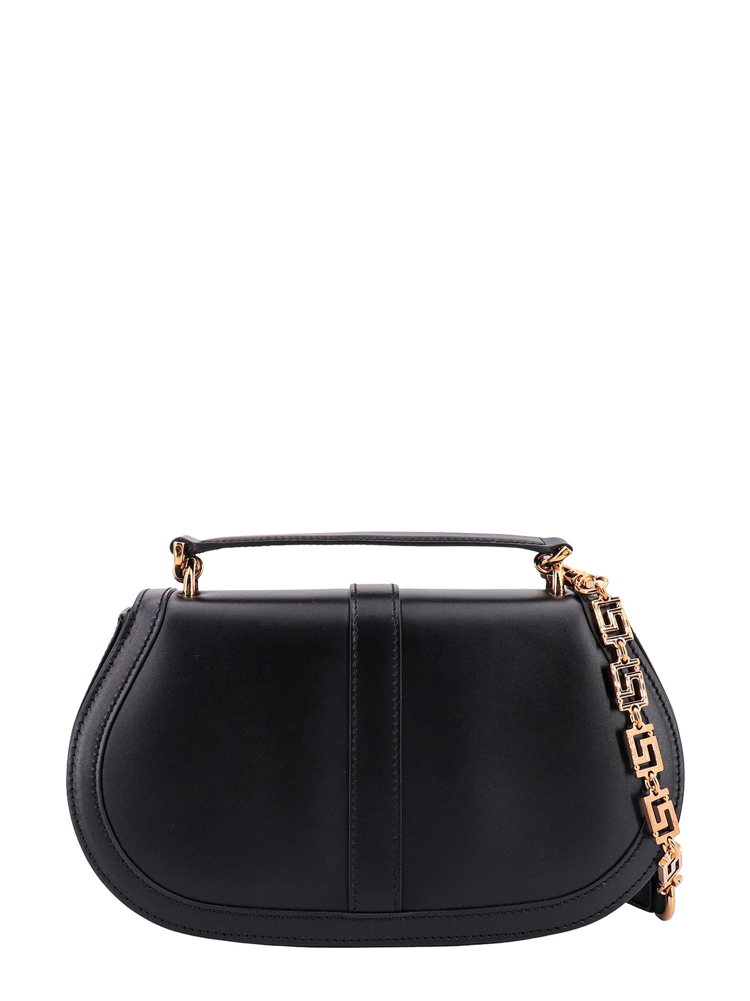 Shop Versace Greca Goddess Handbag In Black