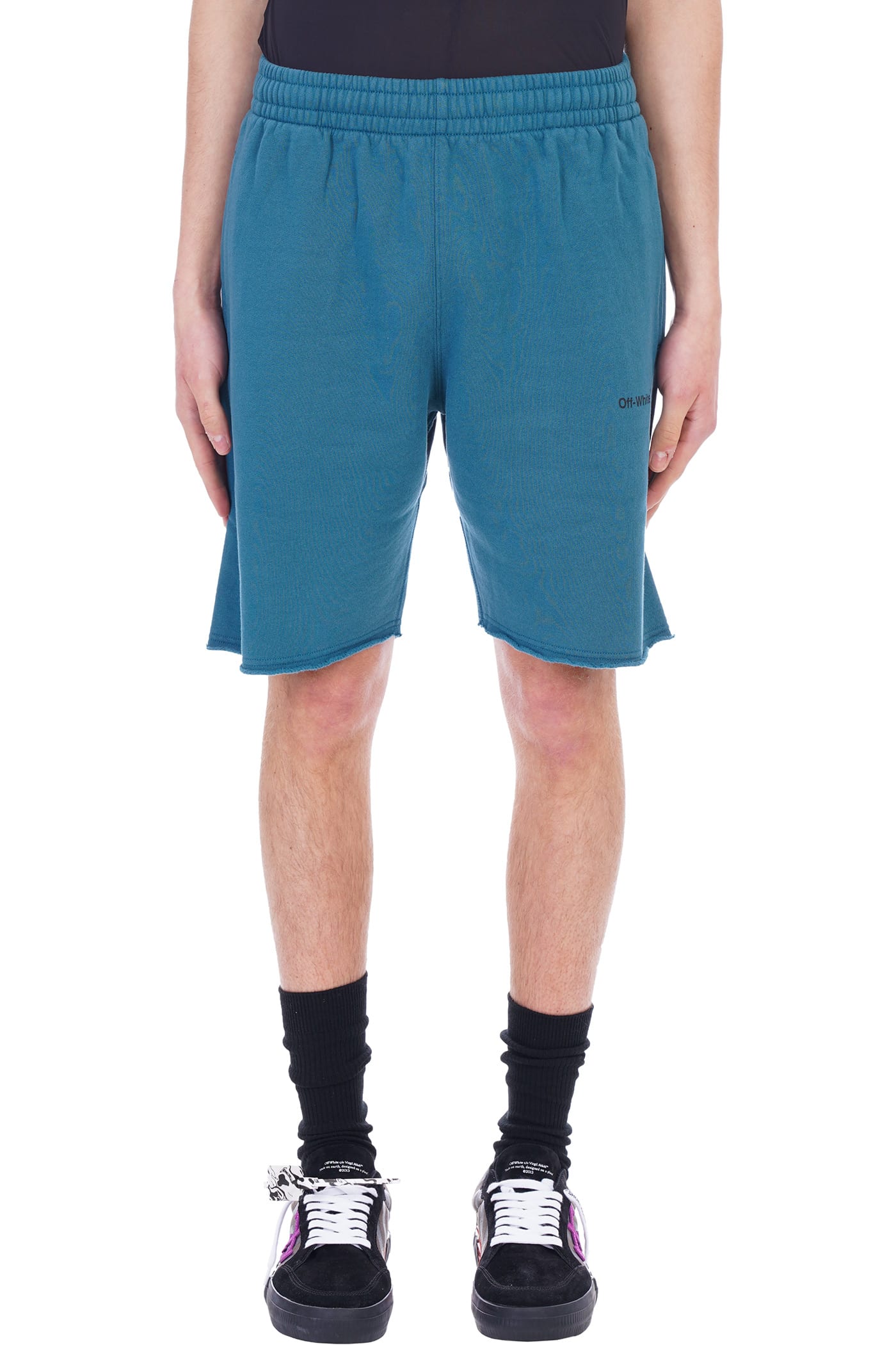 Off-White Shorts In Green Cotton