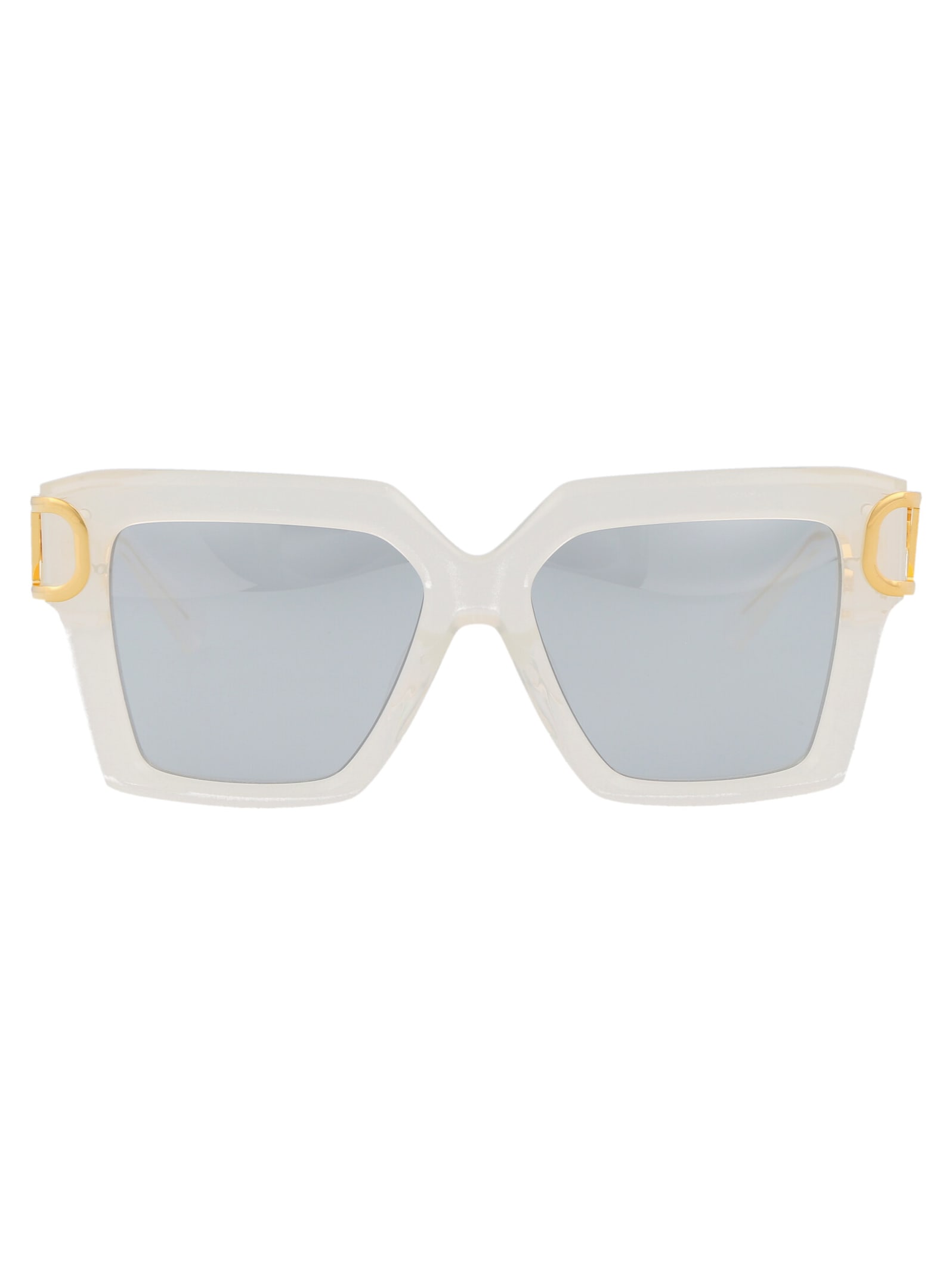 Shop Valentino V - Uno Sunglasses In 107c Wht - Gld