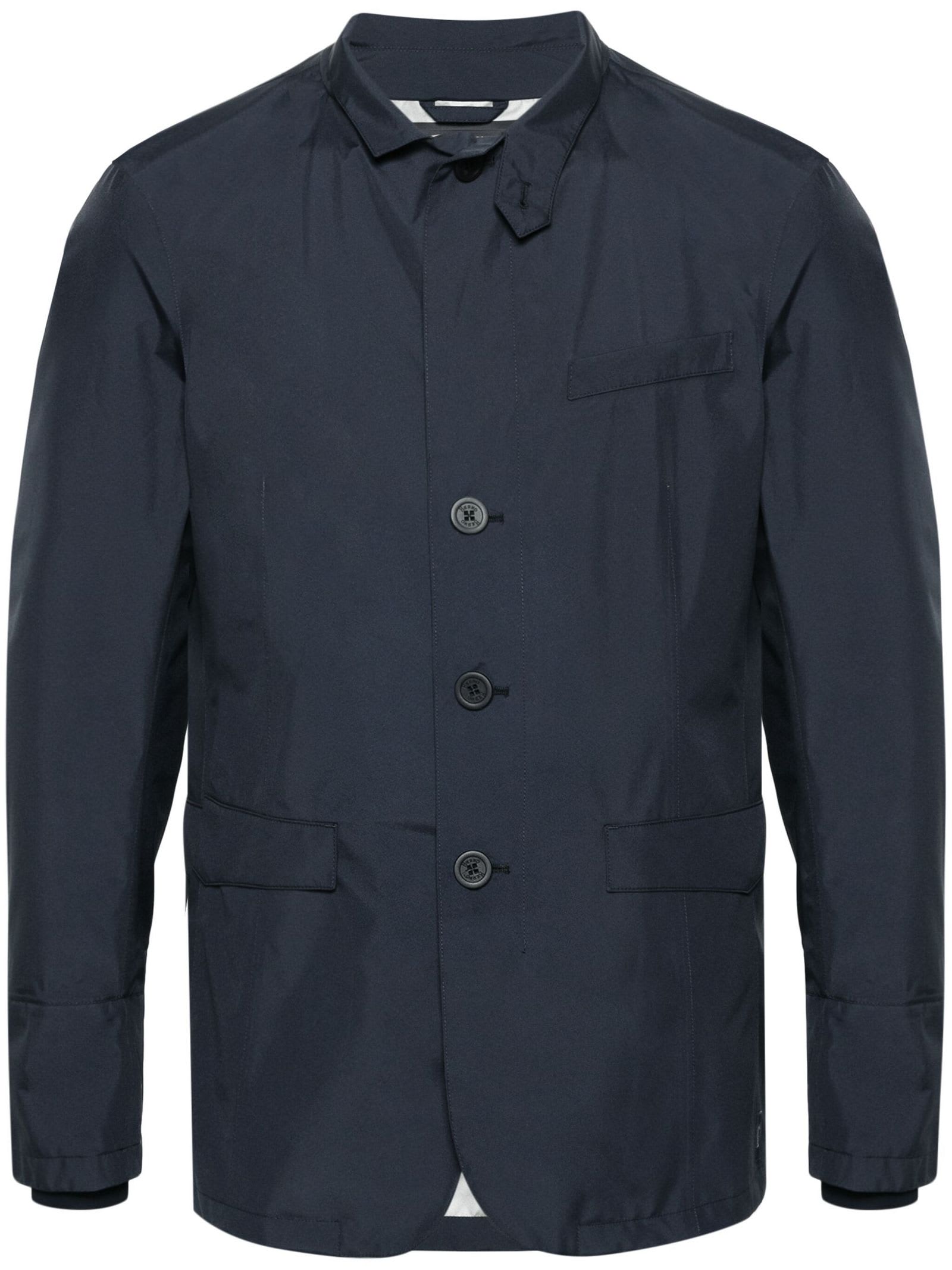 Shop Herno Navy Blue Lightweight Jacket