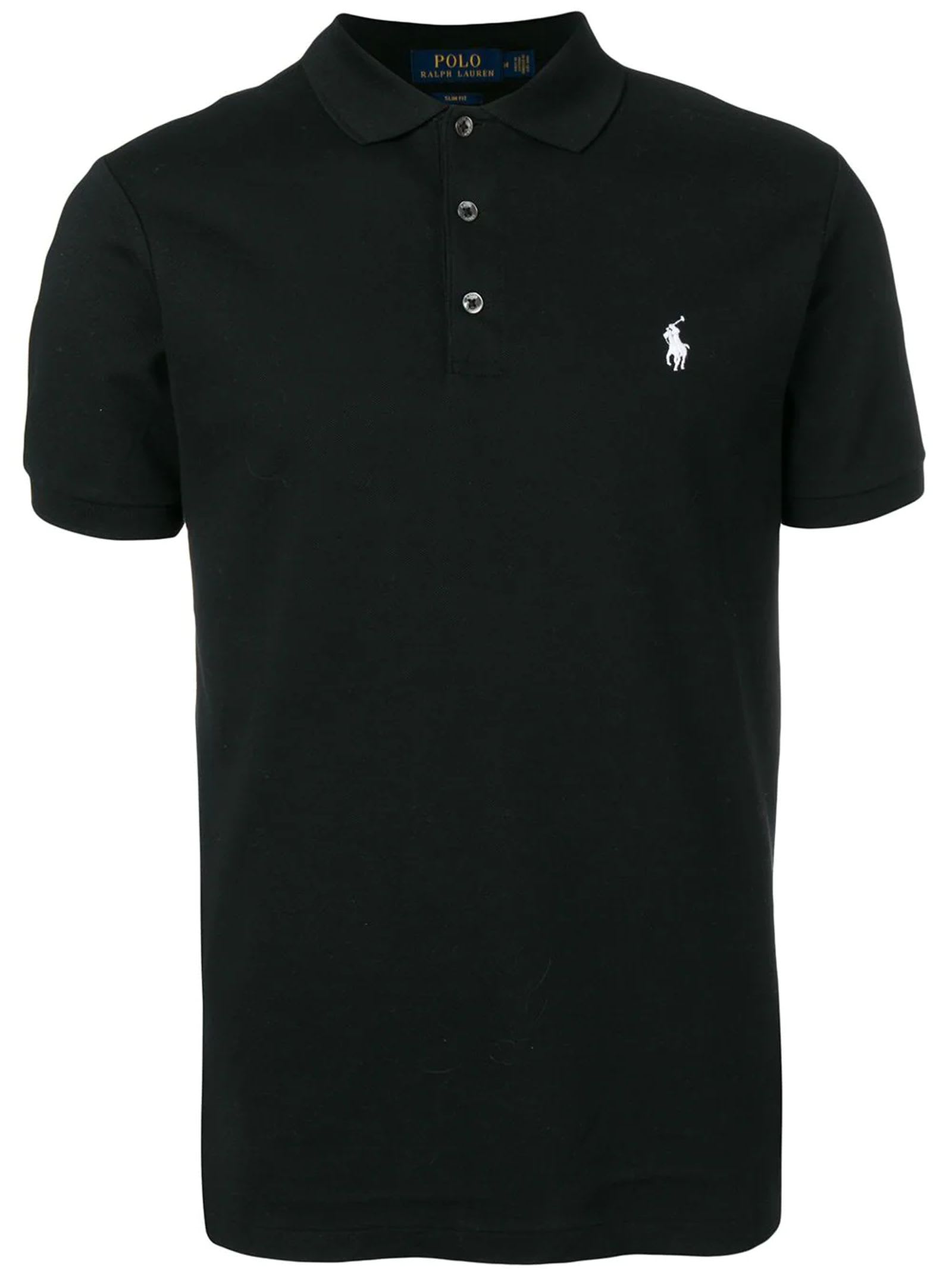 Ralph Lauren Black Cotton Blend Polo Shirt