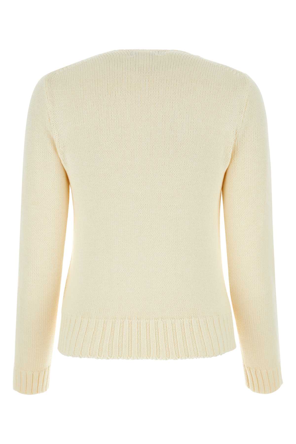 Shop Polo Ralph Lauren Ivory Cotton Sweater In 002