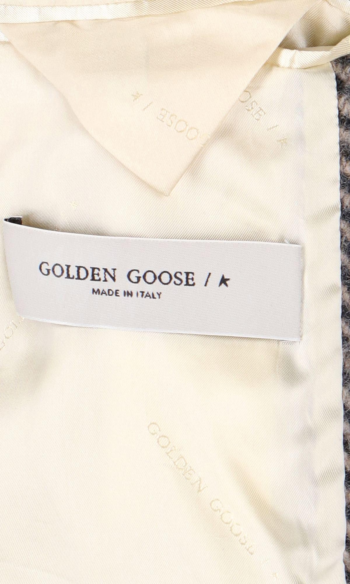 Shop Golden Goose Herringbone Pattern Single-breasted Coat In Beige/antracite