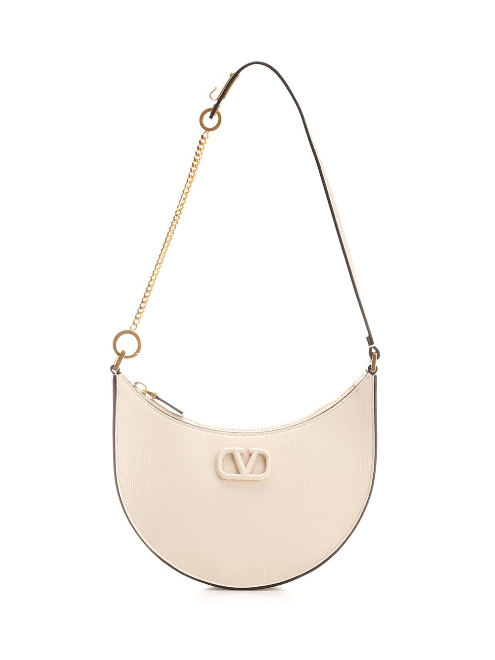 Shop Valentino V Logo Mini Hobo Bag In White