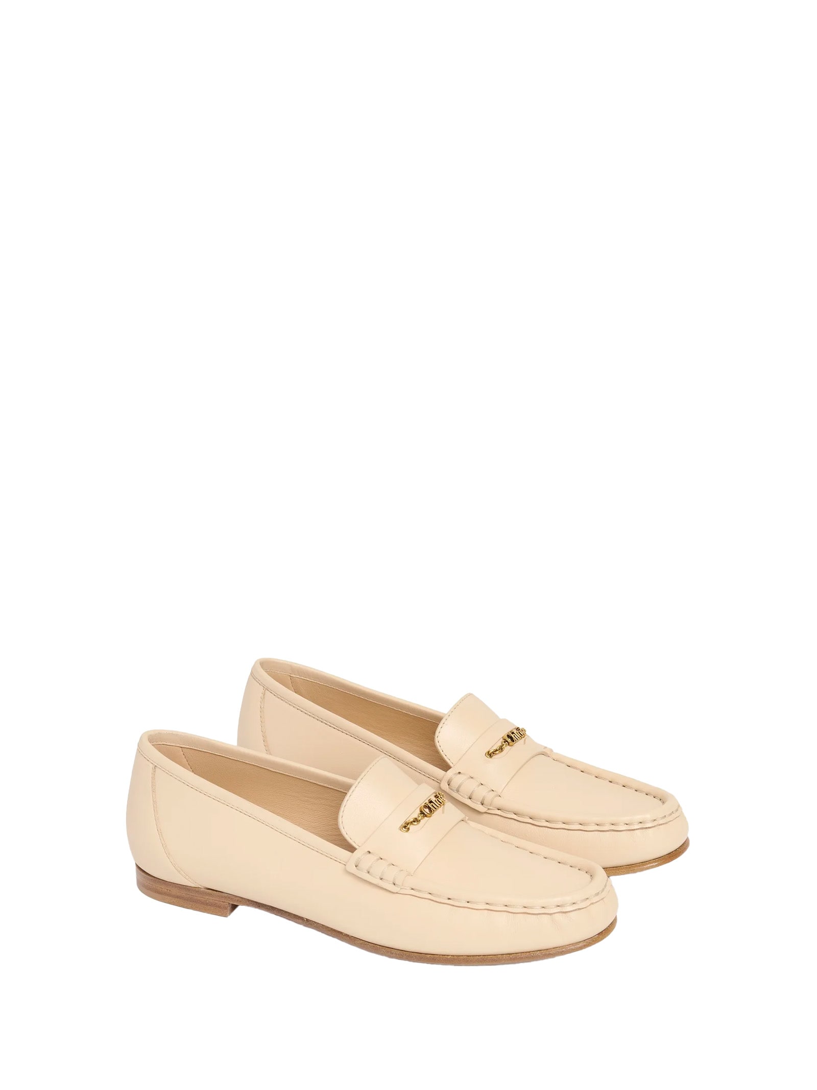 Chloé Beige Leather Sandal Sandals In Sand
