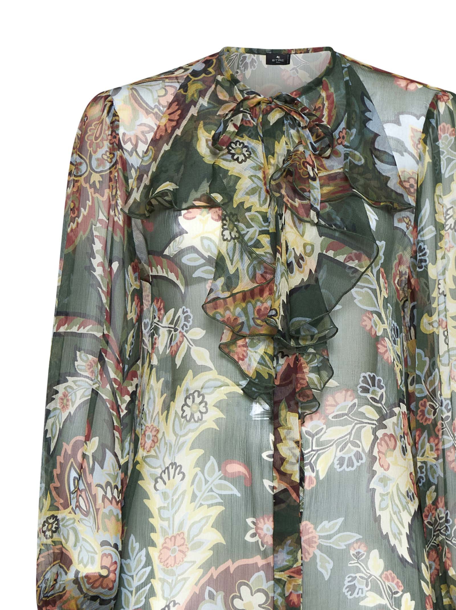 Shop Etro Shirt In Stampa F.do Verde