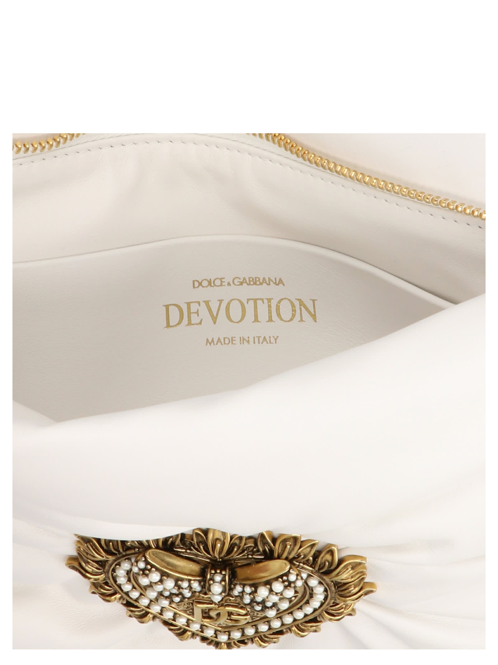 Dolce & Gabbana Devotion Soft Small Crossbody Bag In White