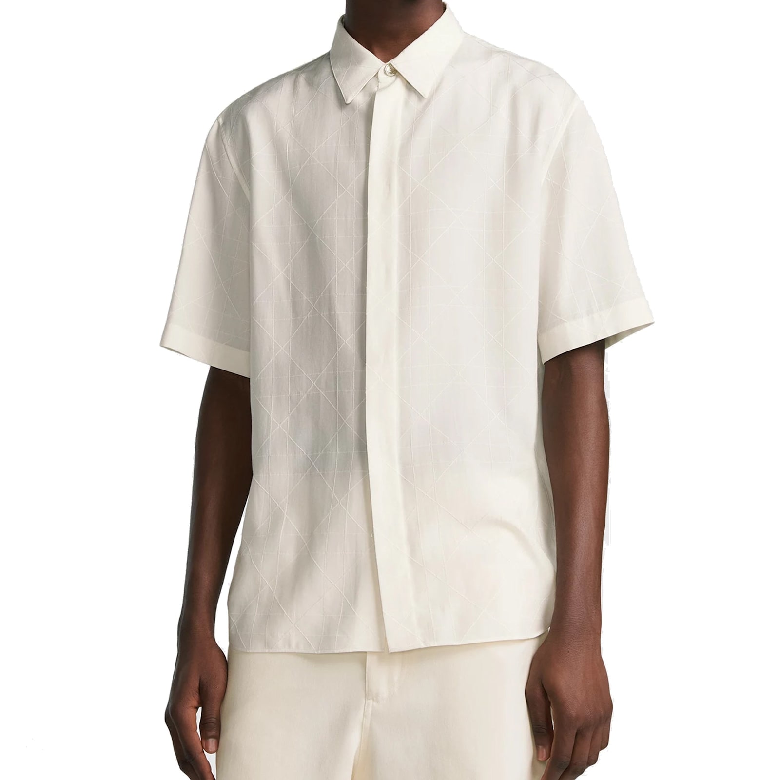 Dior Short-sleeve Silk Blend Shirt With Classic Collar