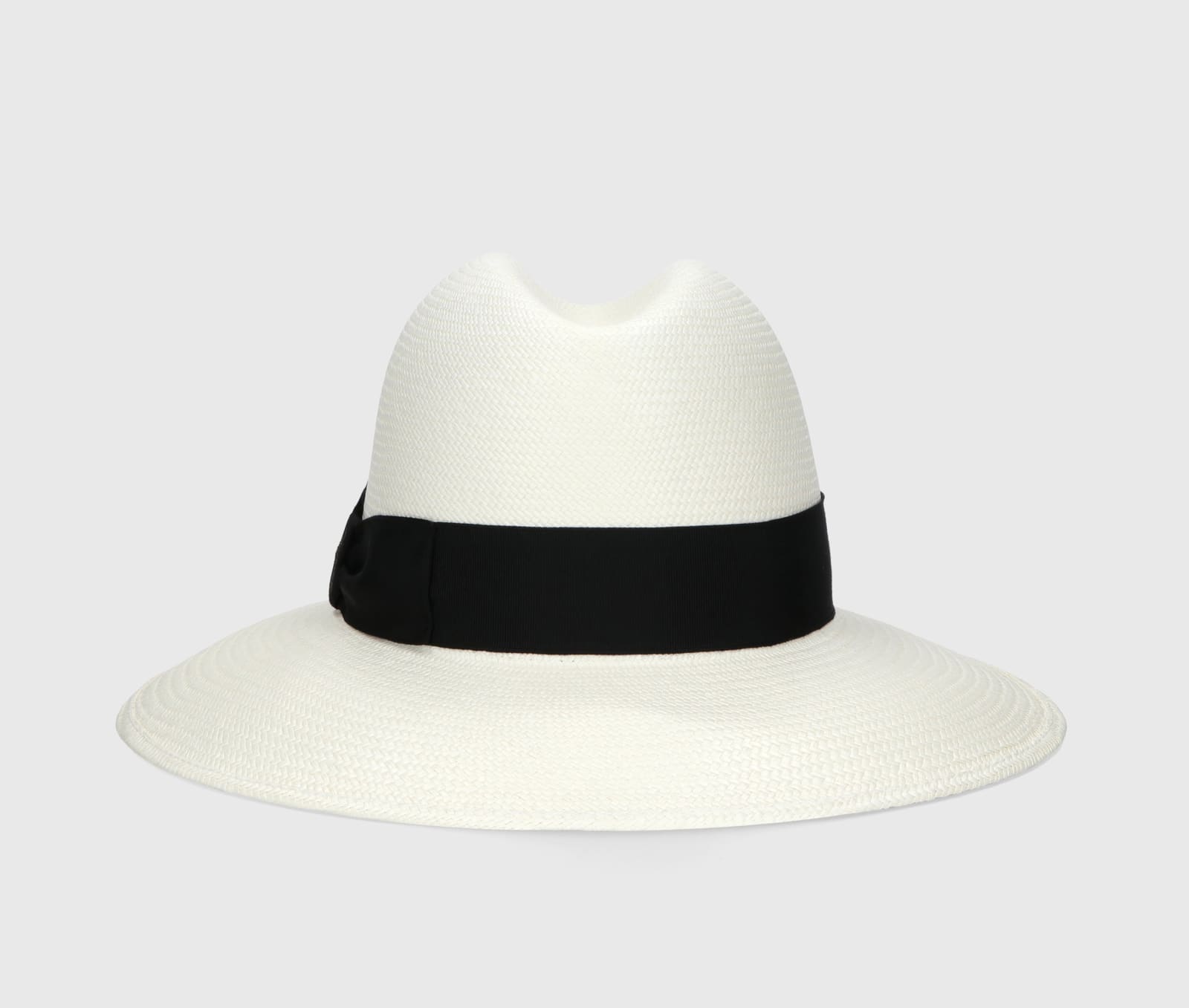 Shop Borsalino Claudette Panama Fine Wide Brim In White, Black Hat Band