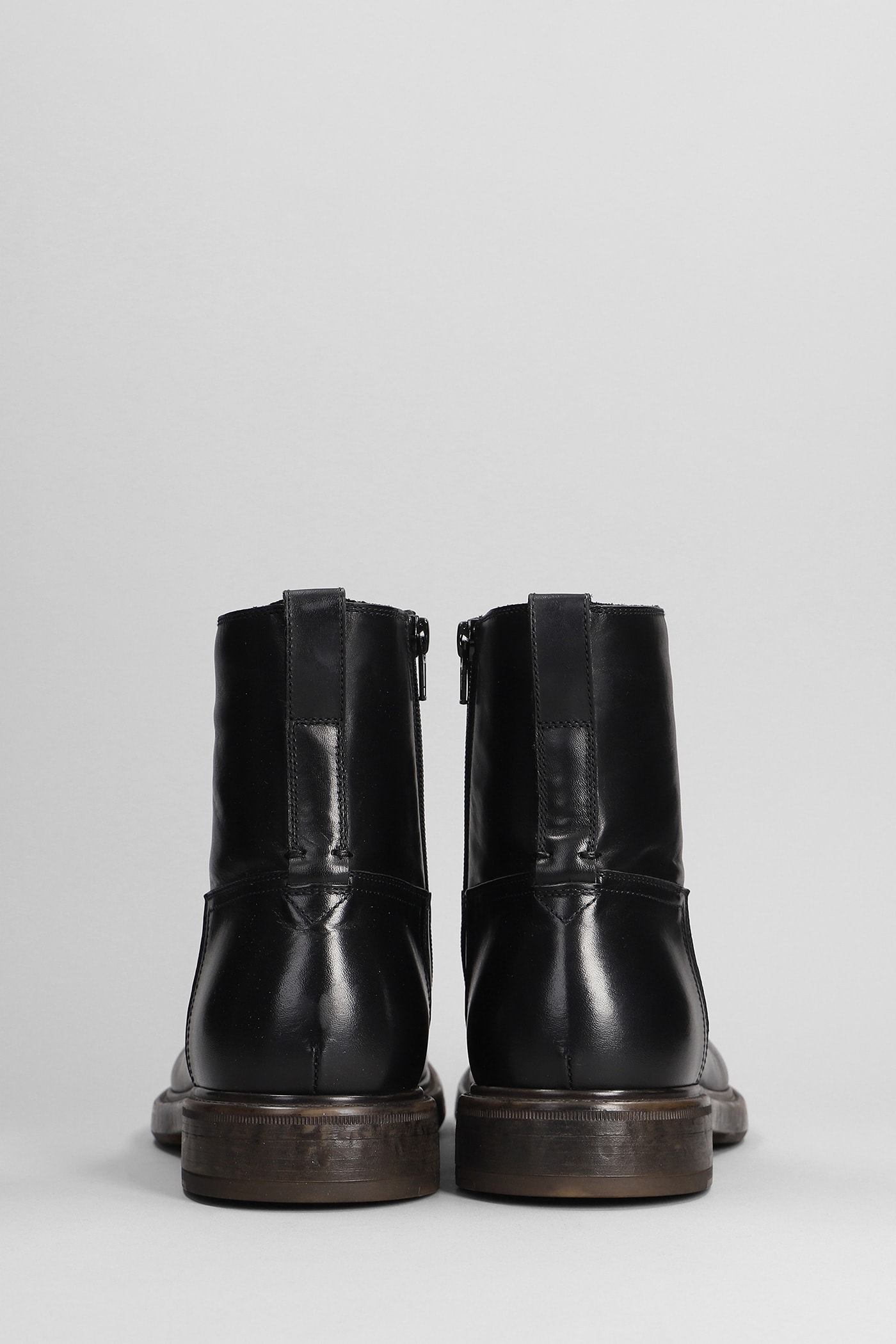 Shop Silvano Sassetti Low Heels Ankle Boots In Black Leather