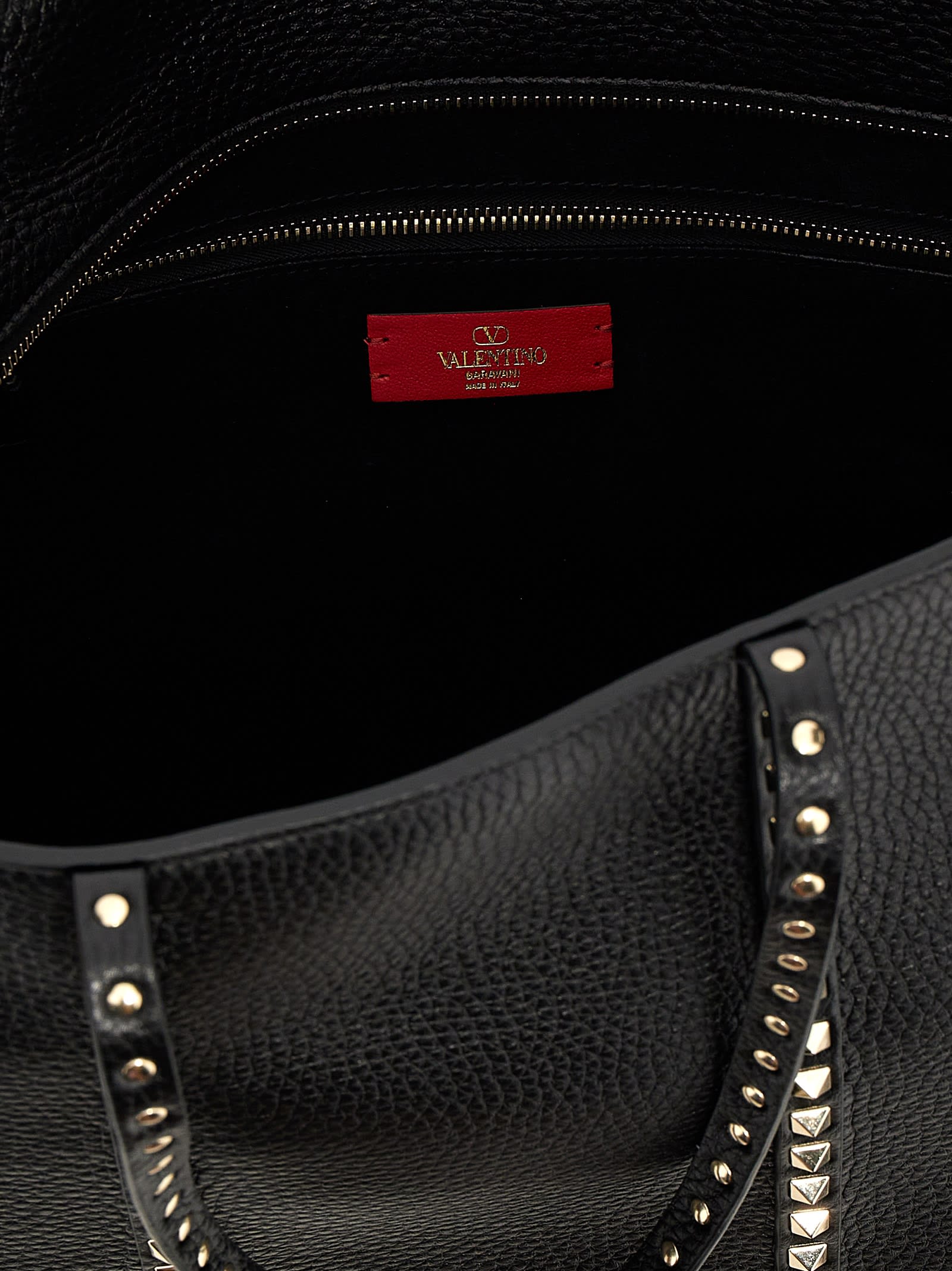 Shop Valentino Garavani Tote Rockstud Shopping Bag In Black