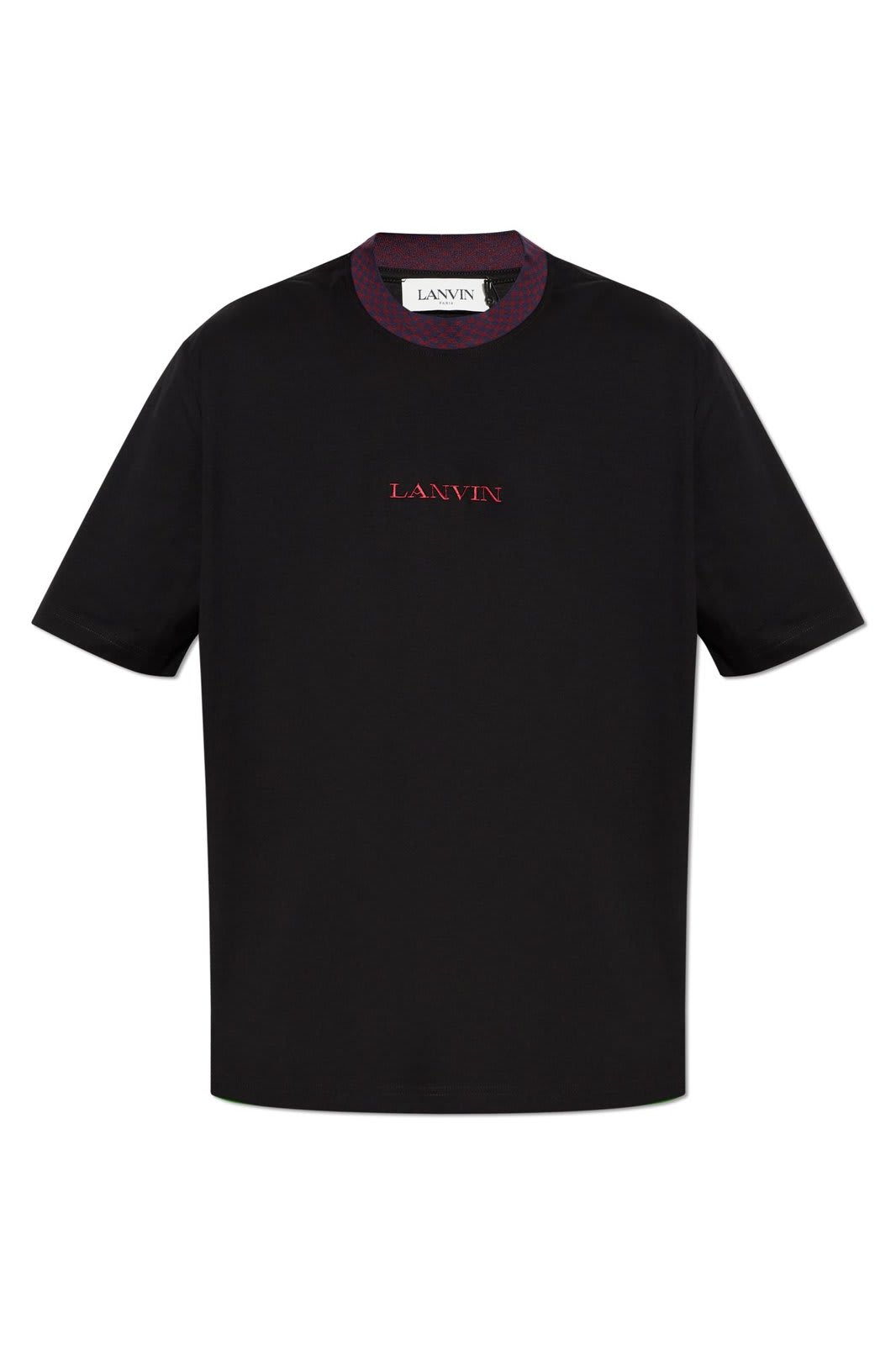 Shop Lanvin Logo-embroidered Crewneck T-shirt