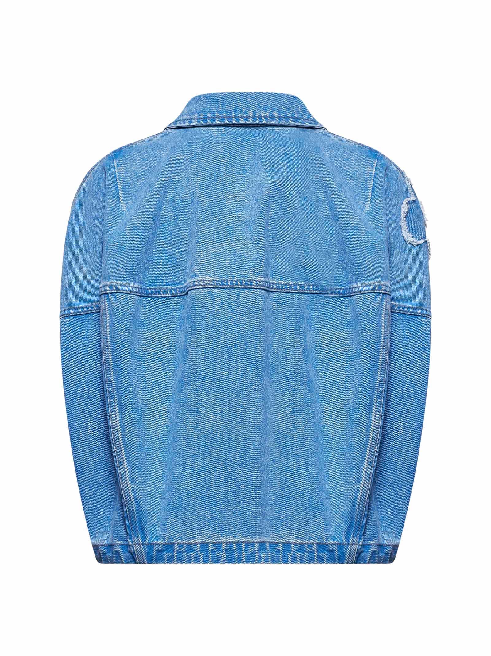 Marni Blue Dilies Patch Denim Vest In Red