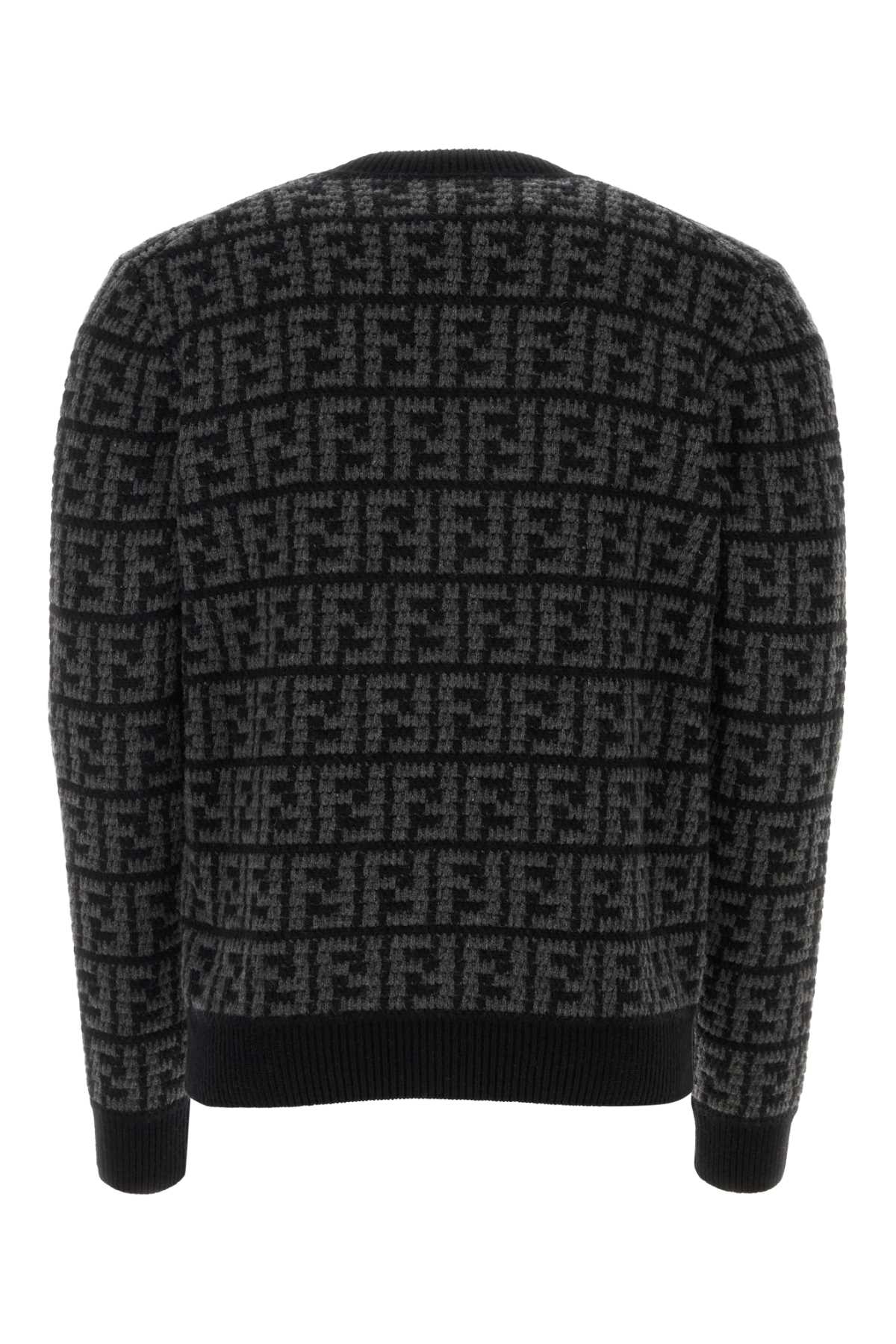 Shop Fendi Embroidered Cashmere Cardigan In Neropeltro