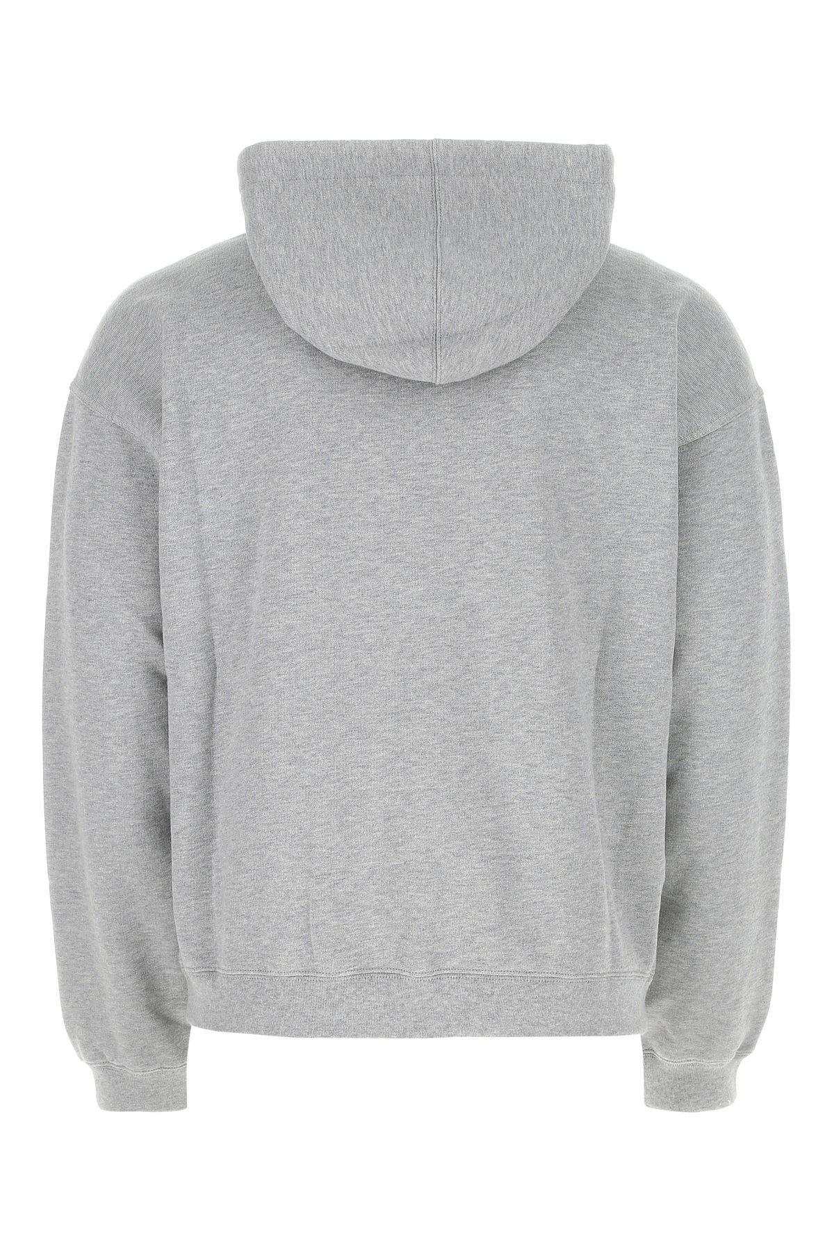 Shop Gucci Melange Grey Cotton Sweatshirt