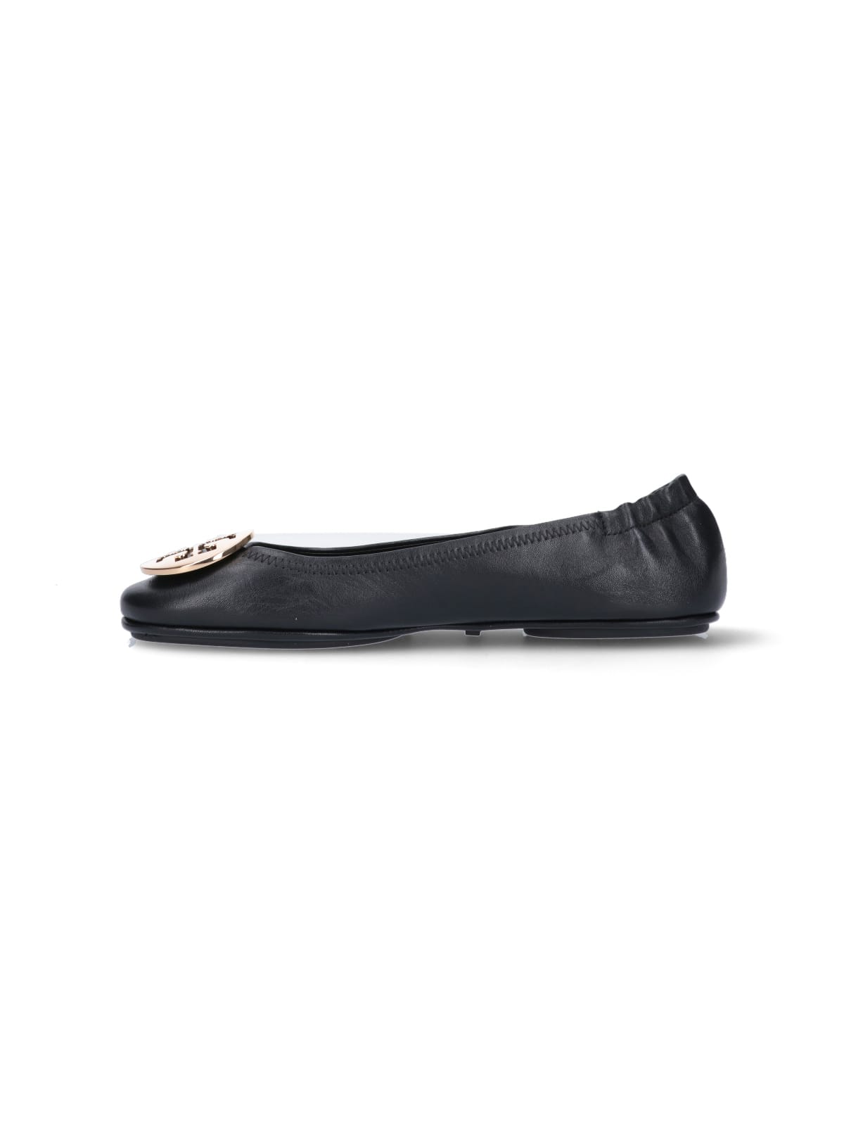 Shop Tory Burch Minnie Travel Ballet Flat In Black