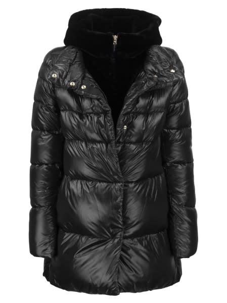 Herno Medium Down Jacket With Eco Fur