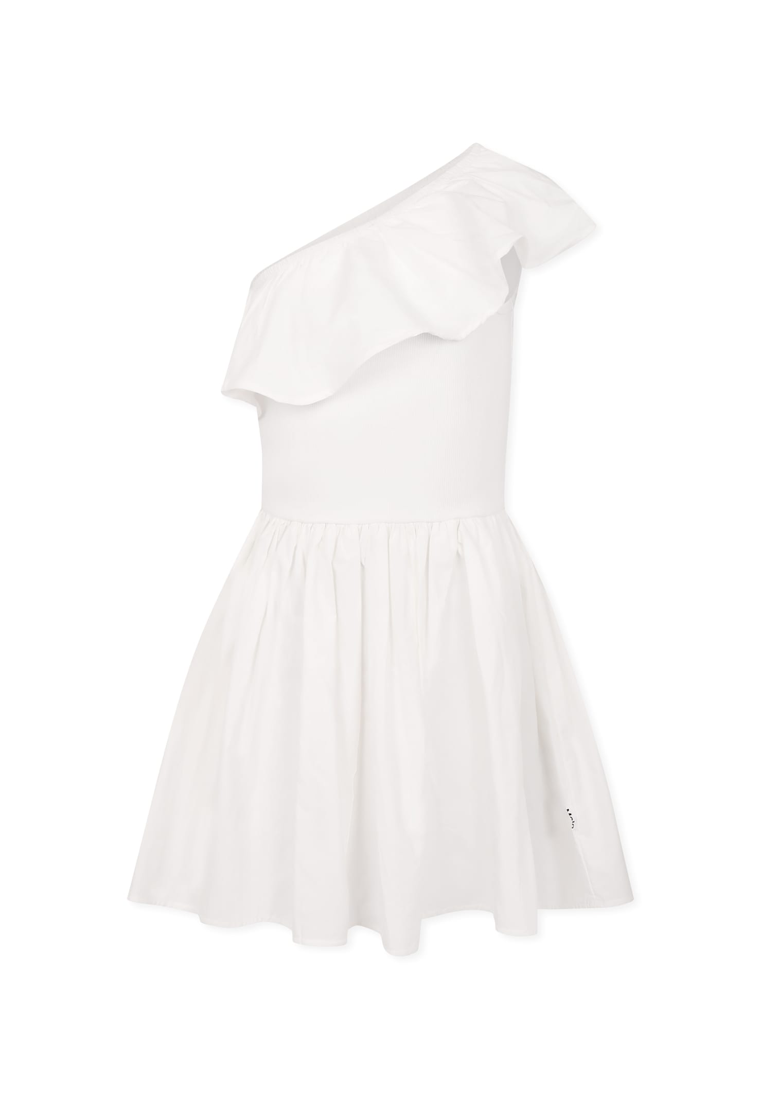 Molo White Dress For Girl In White