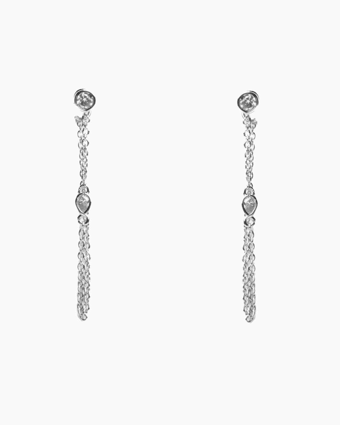 Earring Line Rain Silver