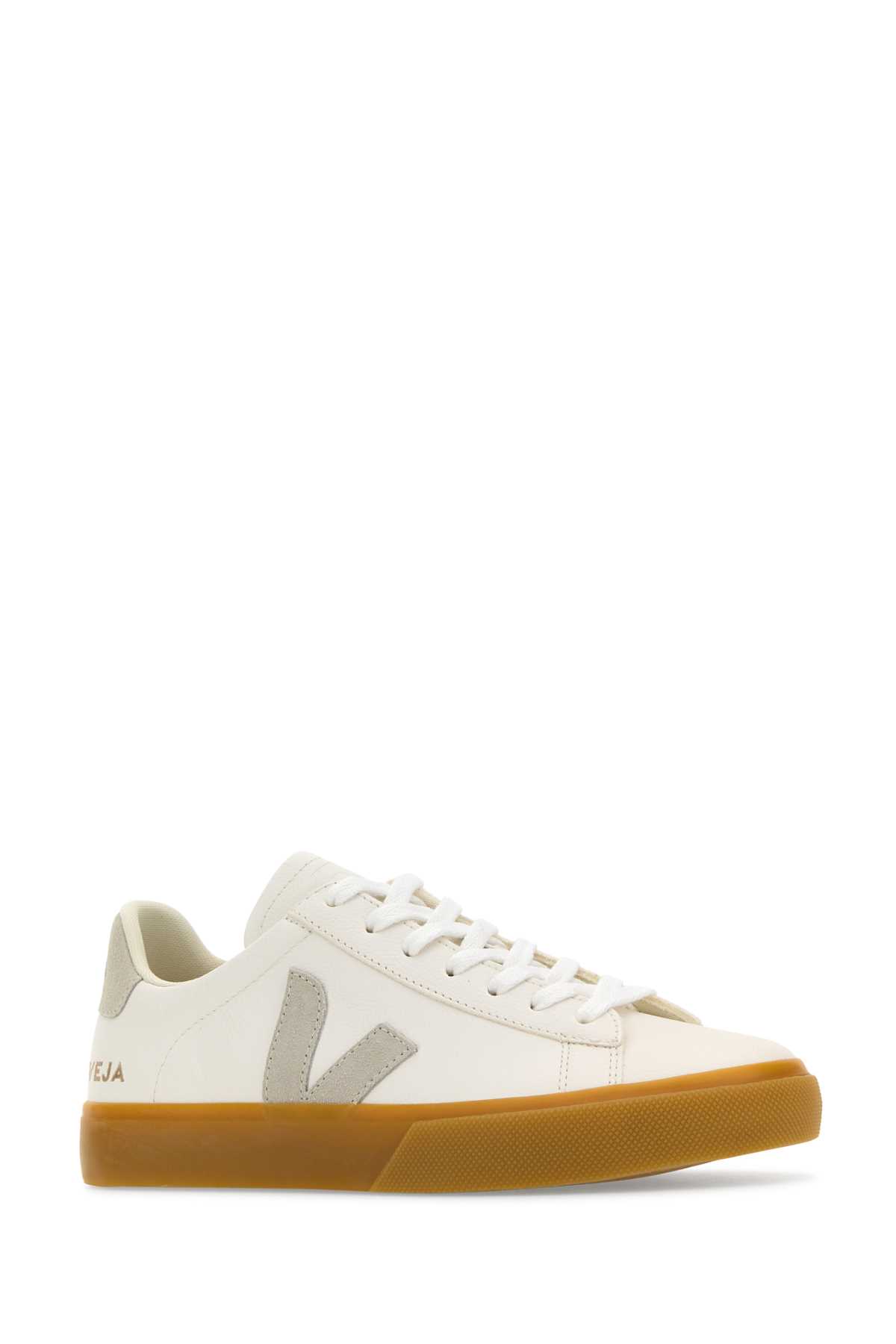 Veja White Leather Sneakers In Extrawhitenaturalnatural