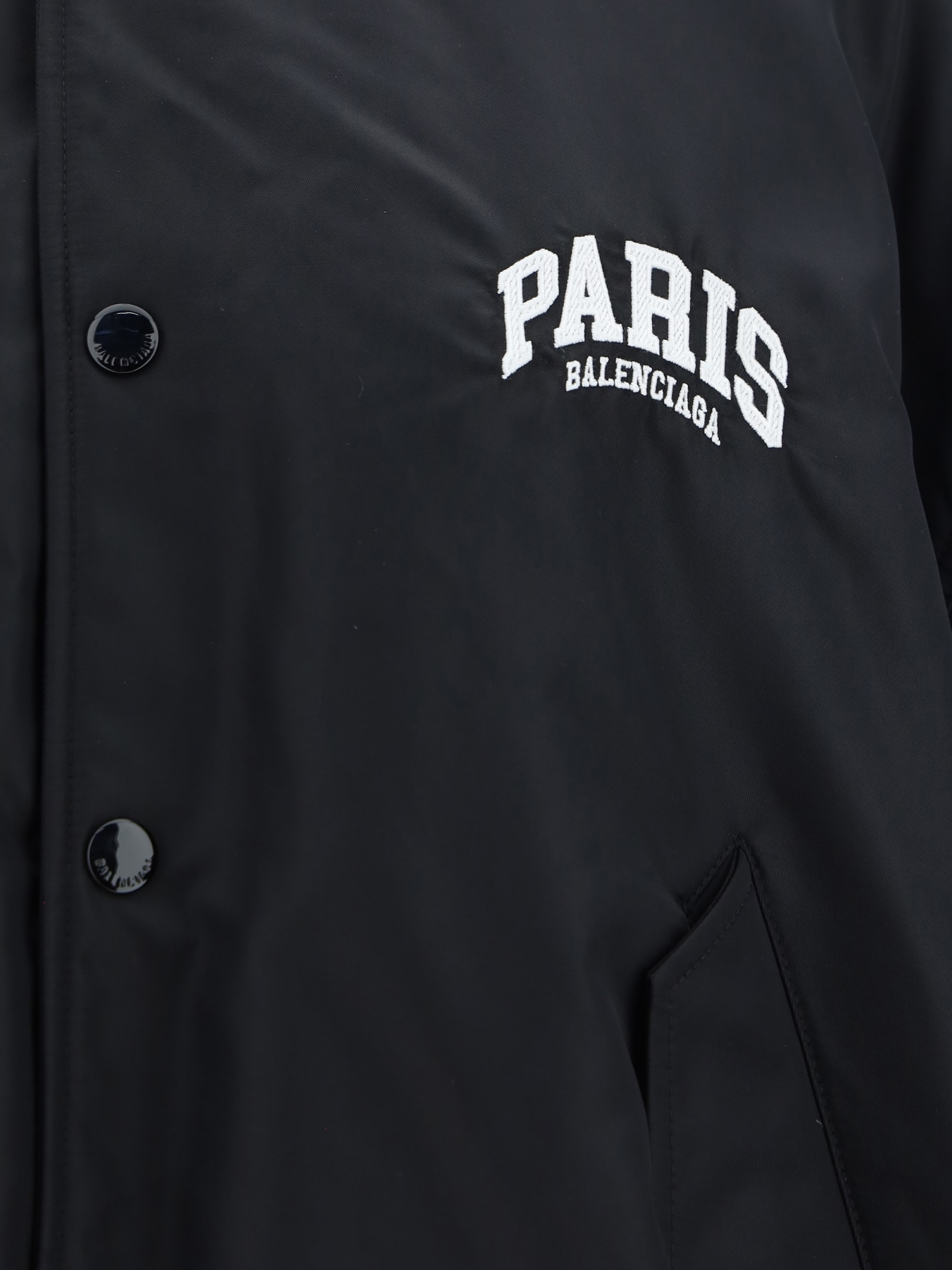 Shop Balenciaga College Jacket In Black