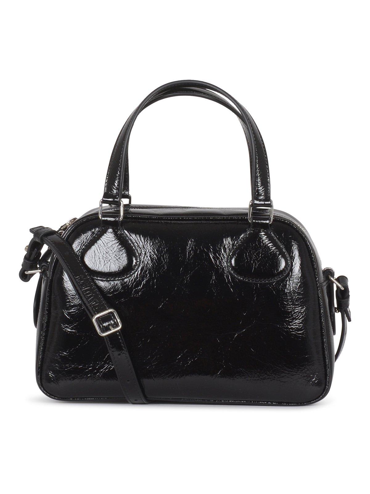 Courrèges Reedition Bowling Zip-up Top Handle Bag In Black