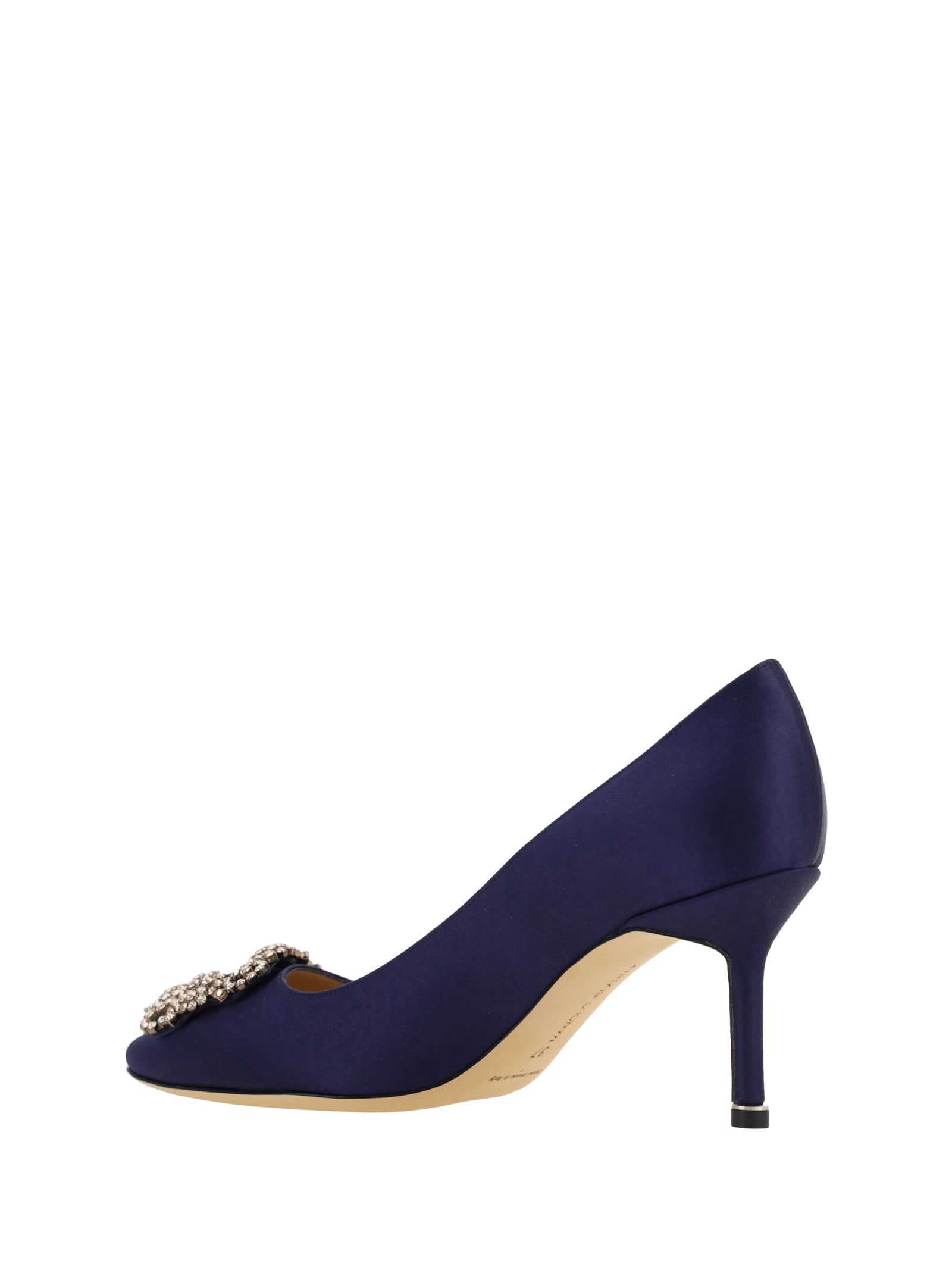 Shop Manolo Blahnik Hangisi Pumps In Navy