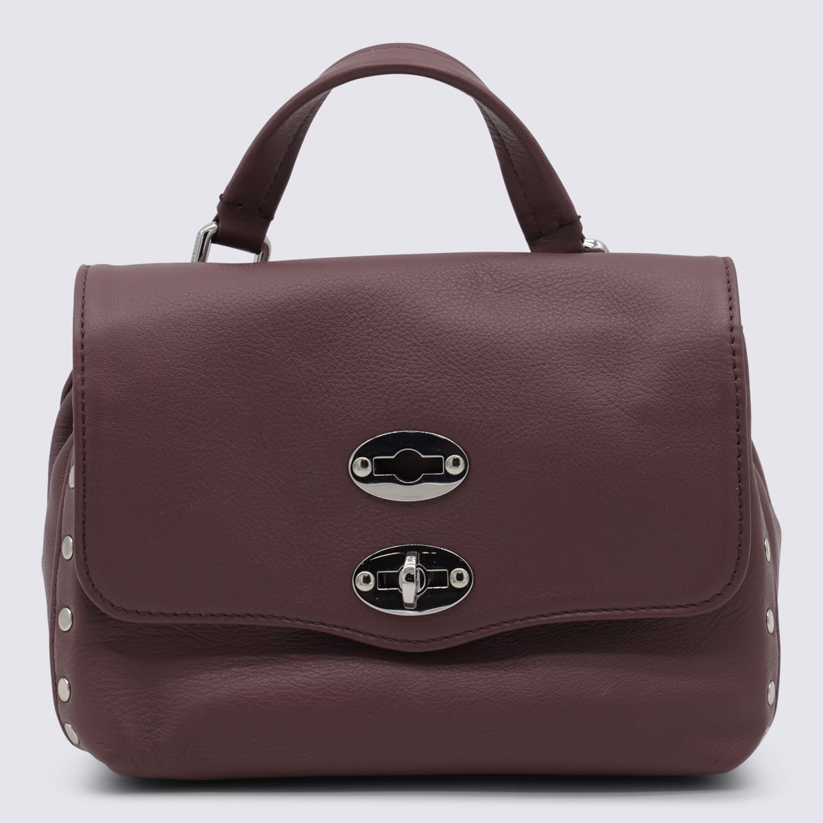 Zanellato Red Leather Postina Baby Top Handle Bag In Red