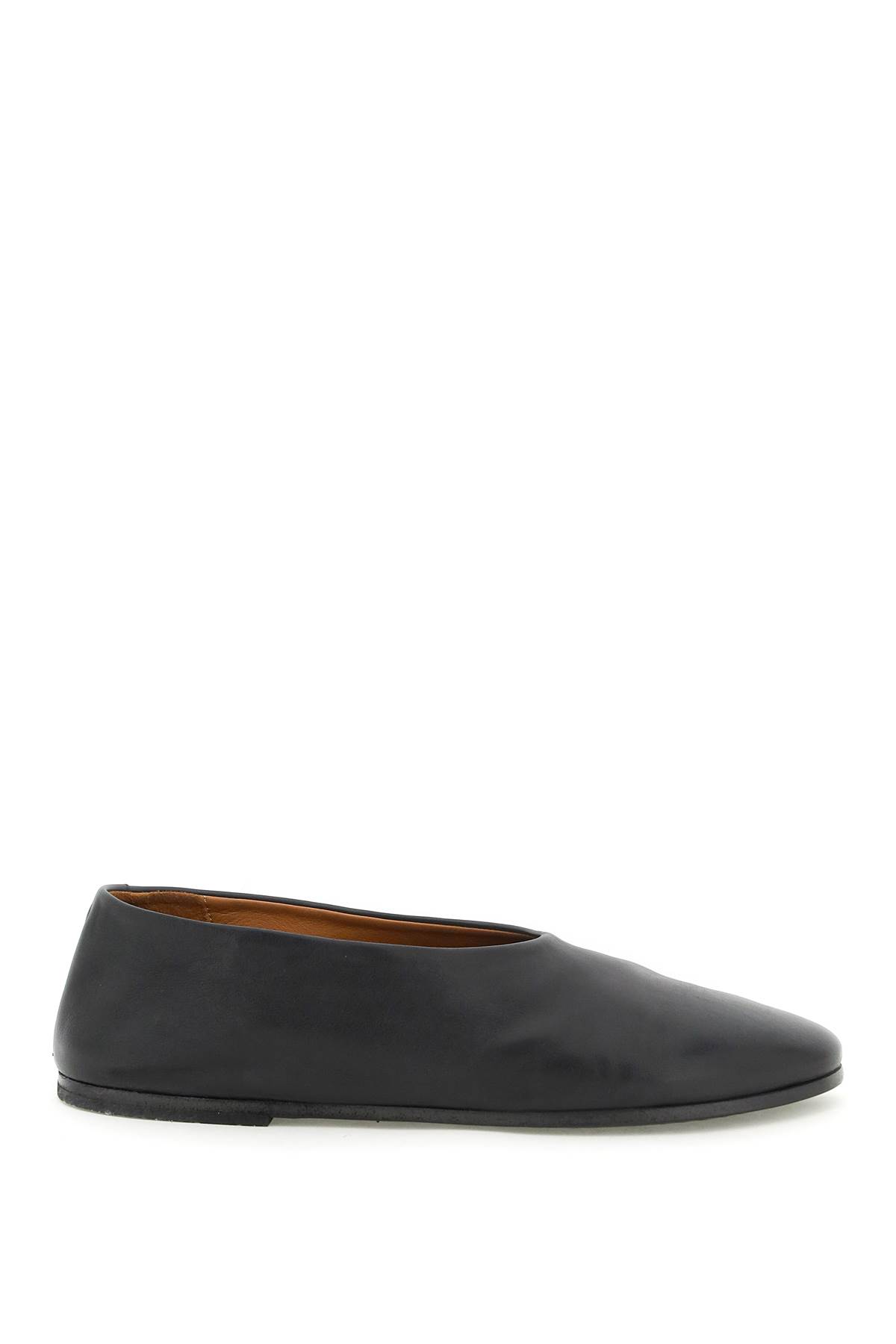 Shop Marsèll Leather Coltellaccio Ballet Flats In Nero (black)