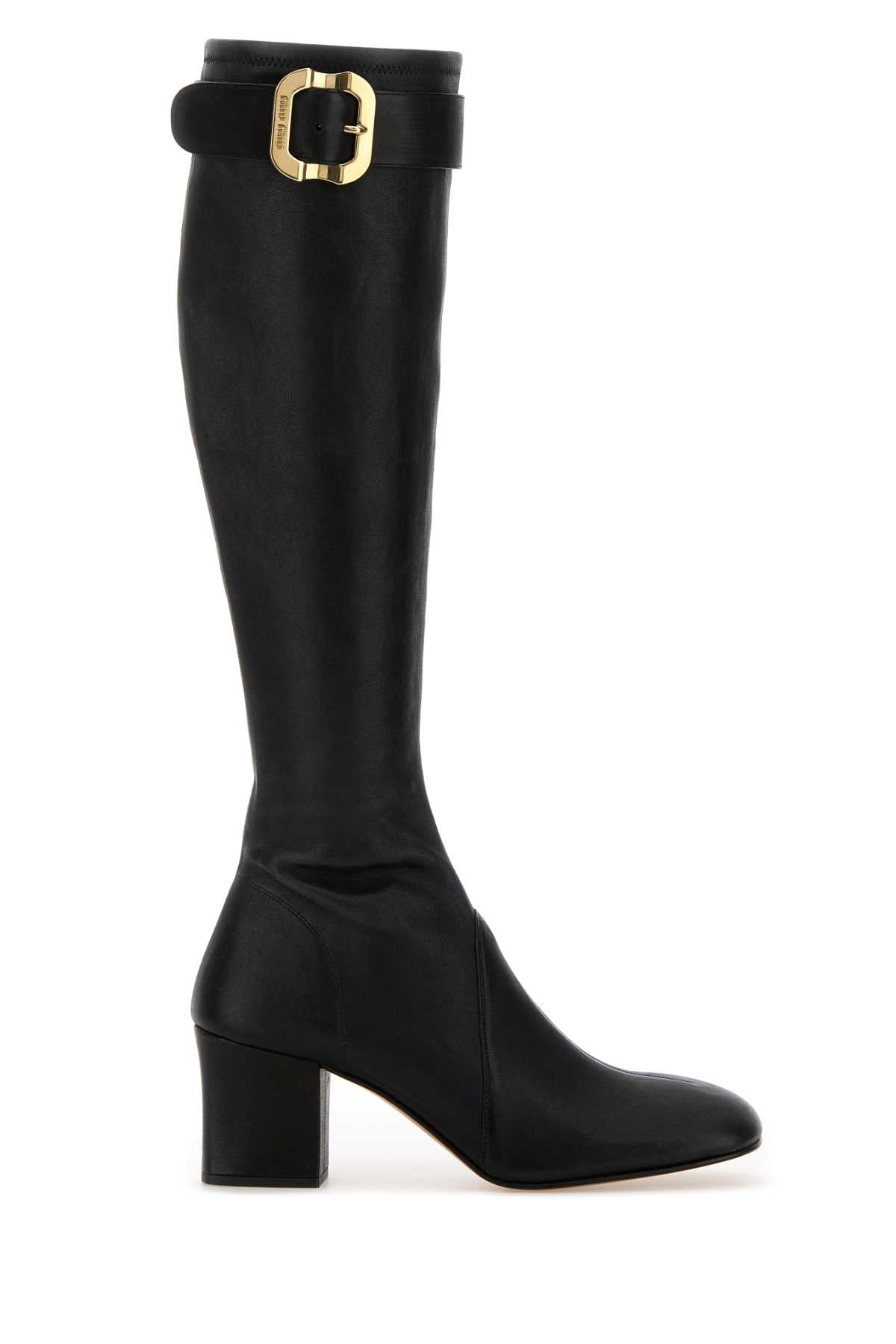 Miu Miu Black Nappa Leather Boots In Black