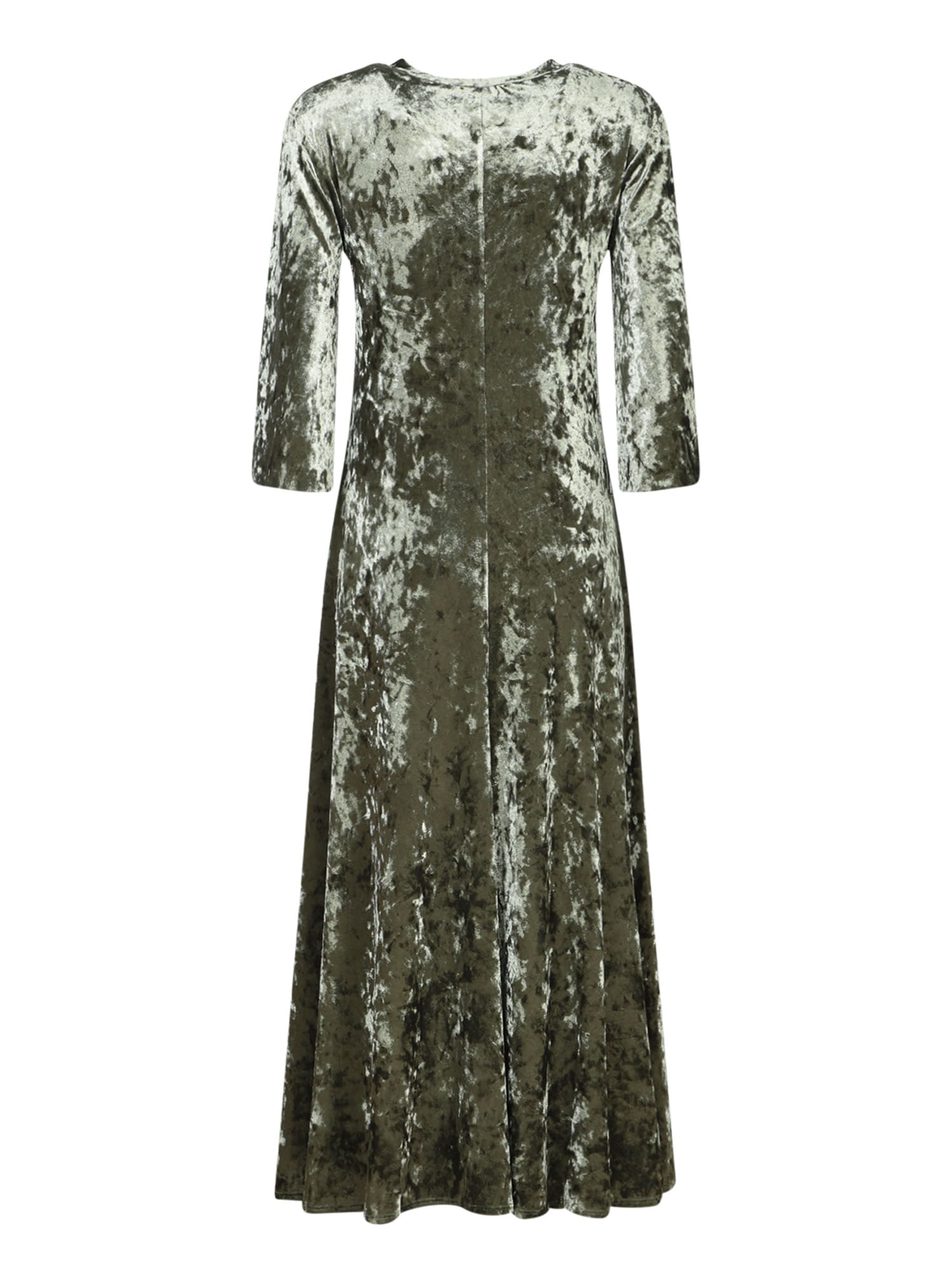 Forte Forte Long Velvet Olive Green Dress In Green