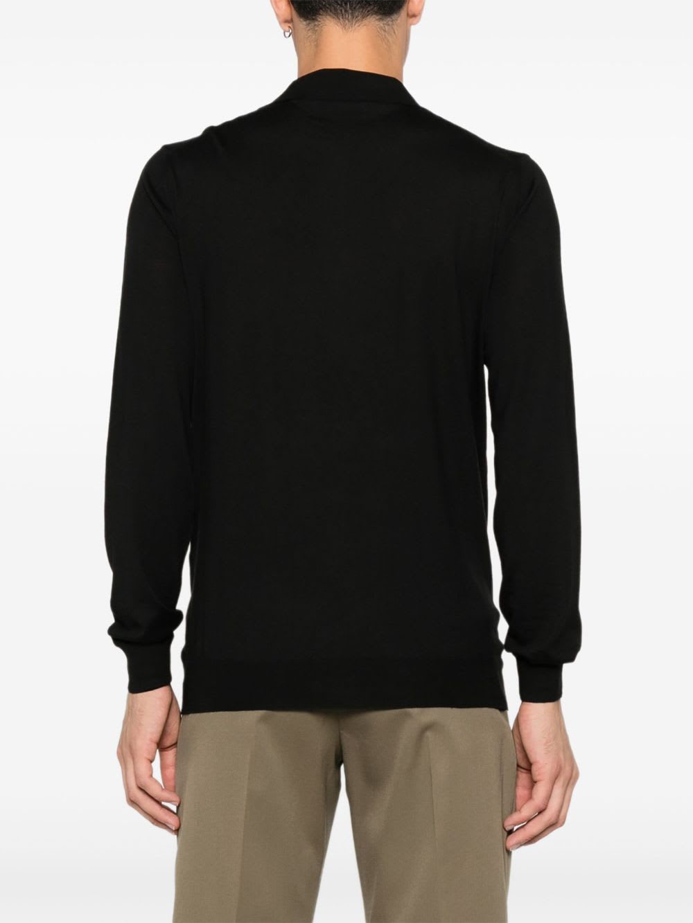 Lardini Black Long-sleeved Sweater In Black