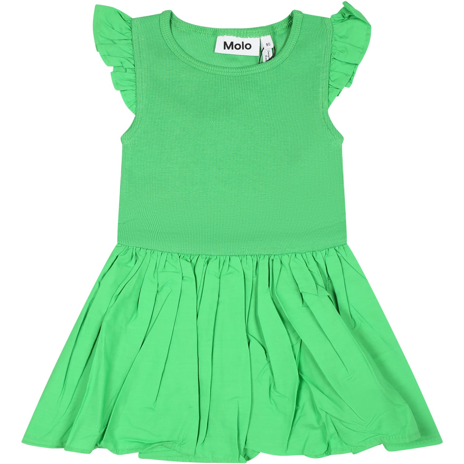Molo Kids' Green Dress For Baby Girl