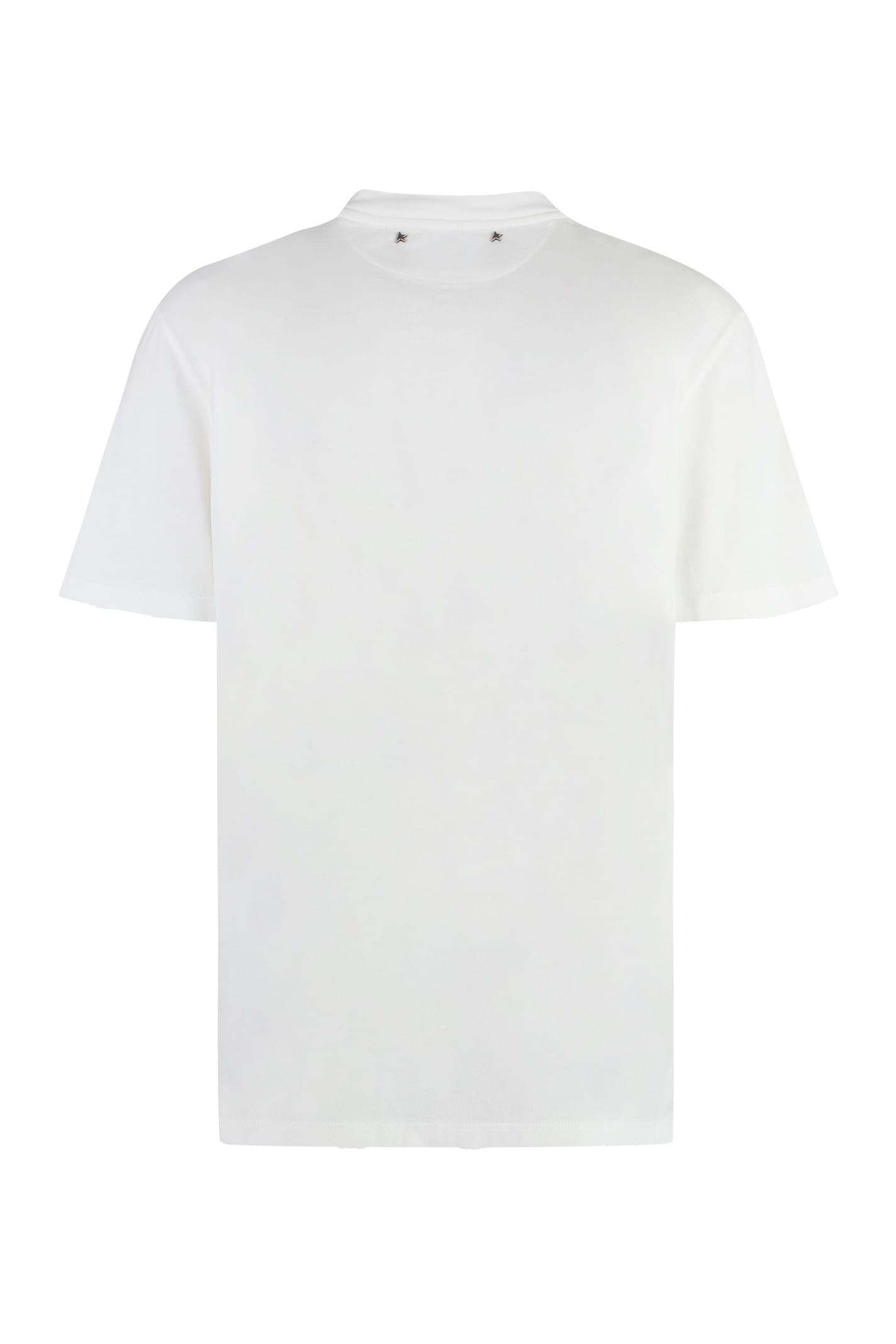 Shop Golden Goose Cotton Crew-neck T-shirt In White