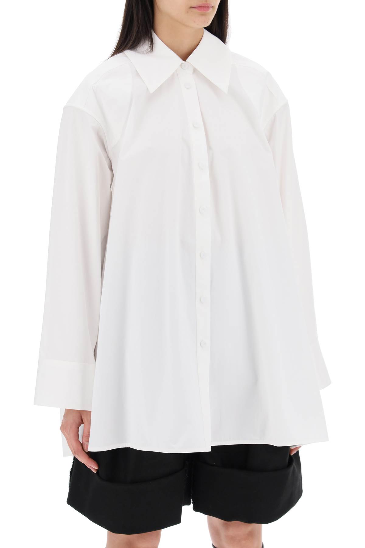 Shop Jil Sander Oversized Shirt With Double In Optic White (white)