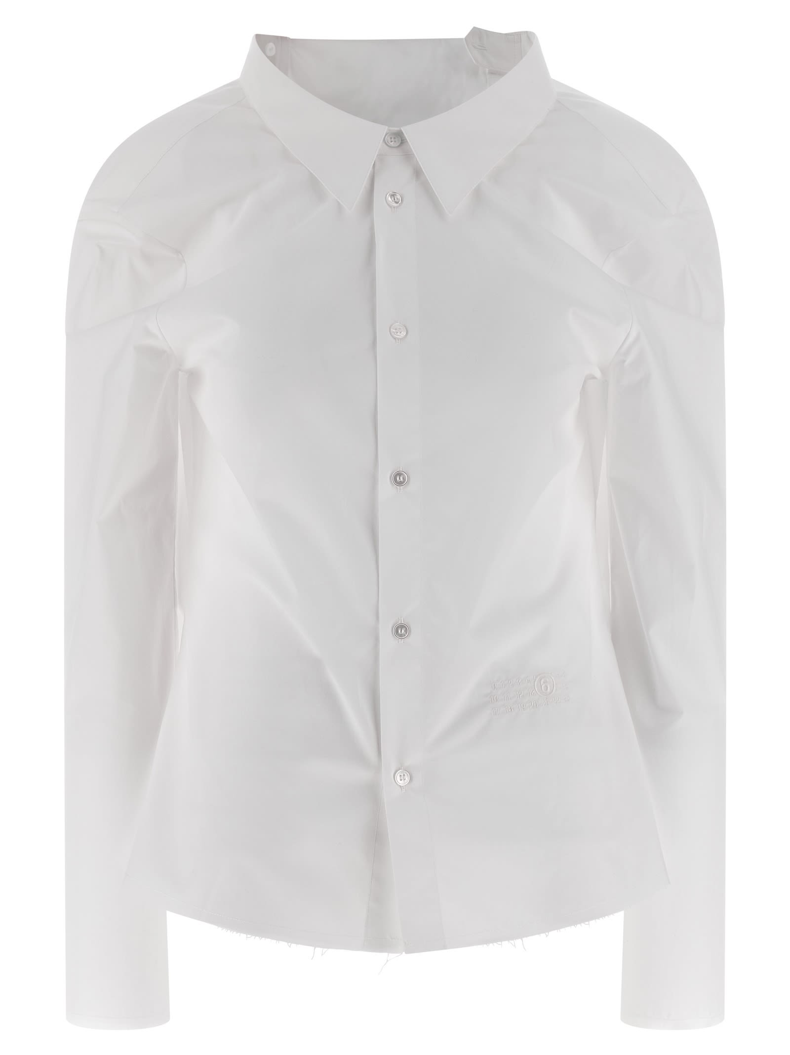 Mm6 Maison Margiela Numeric Signature Mm6 Embroidered Shirt In White
