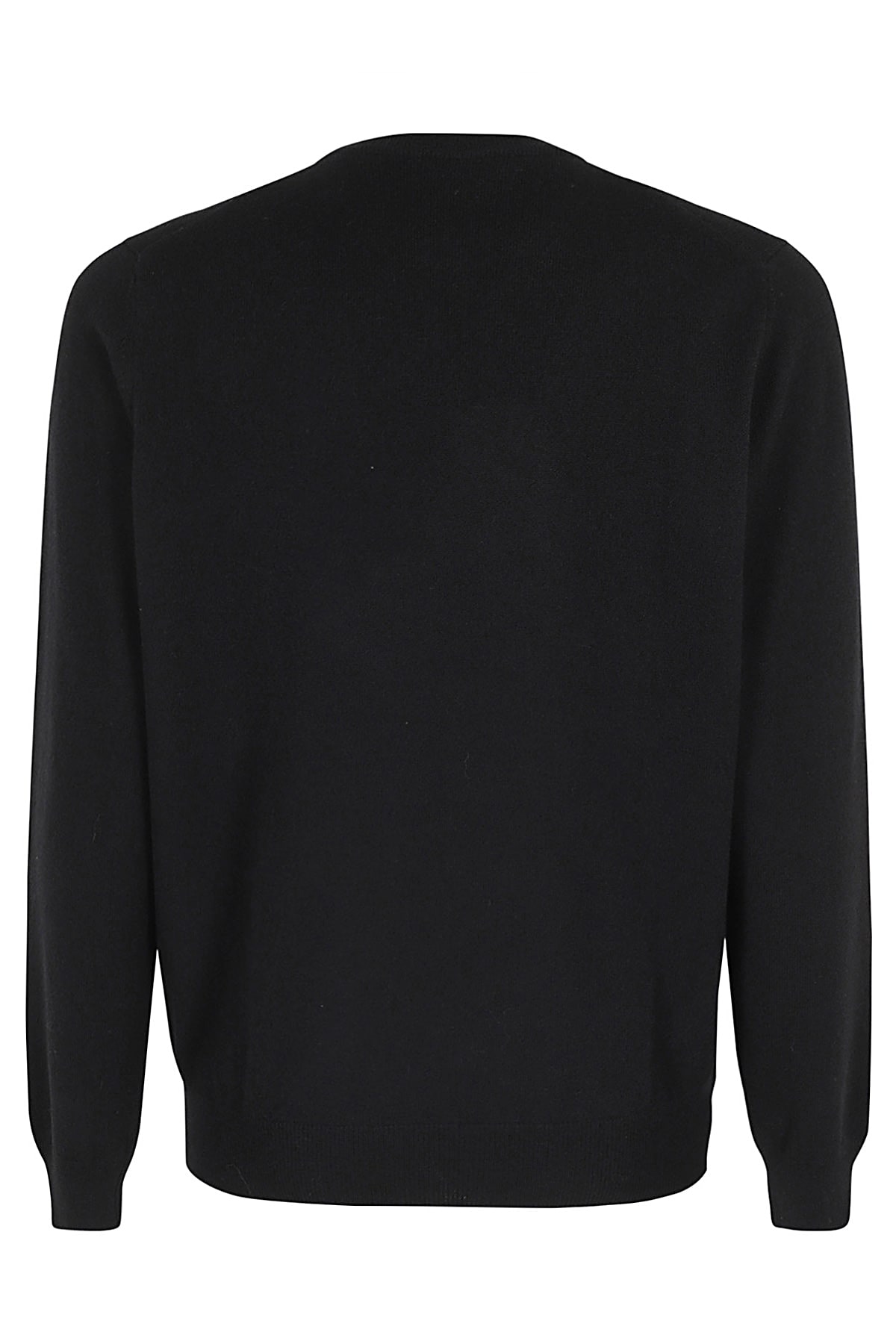 Filippo De Laurentiis Black Wool-cashmere Blend Crew Neck Sweater In Brown