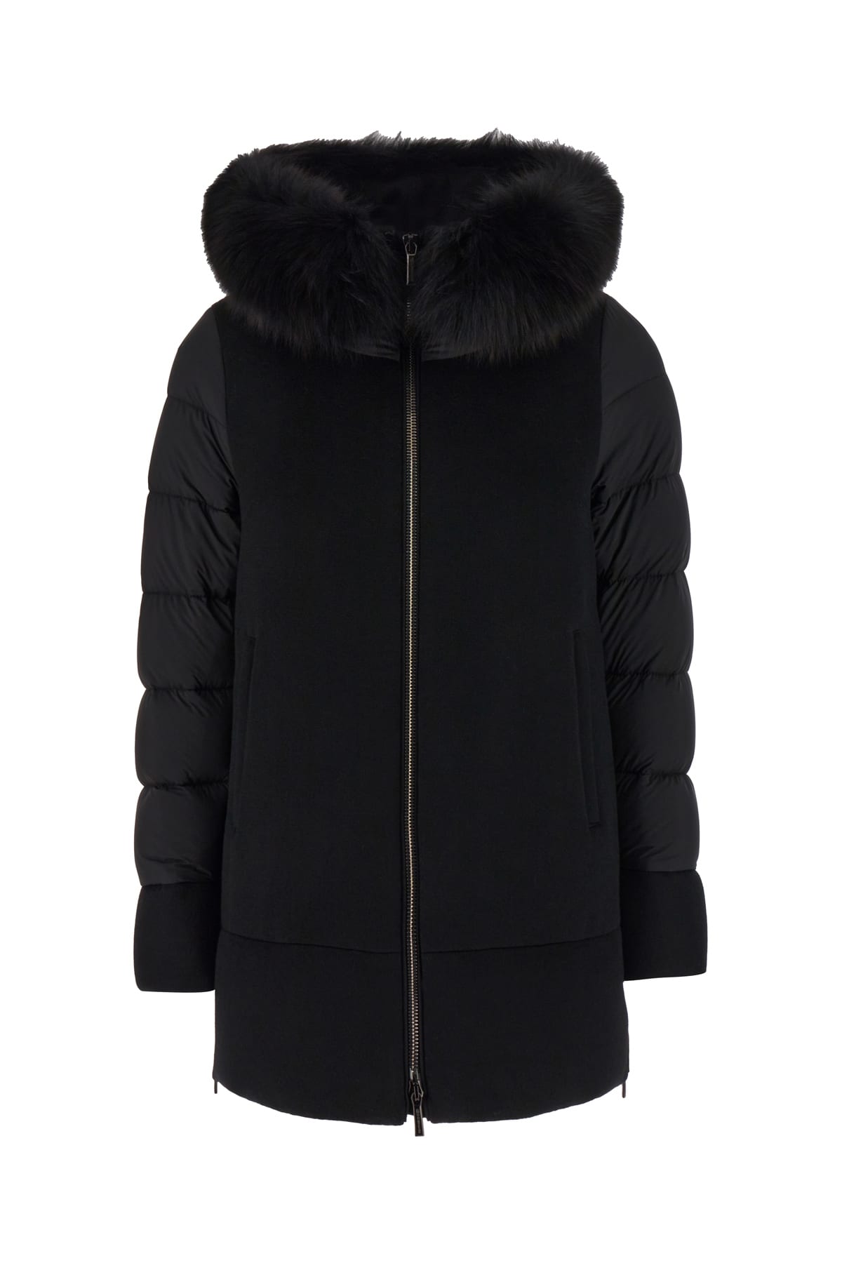 Shop Moorer Black Wool Blend Fresia Down Jacket In U0001