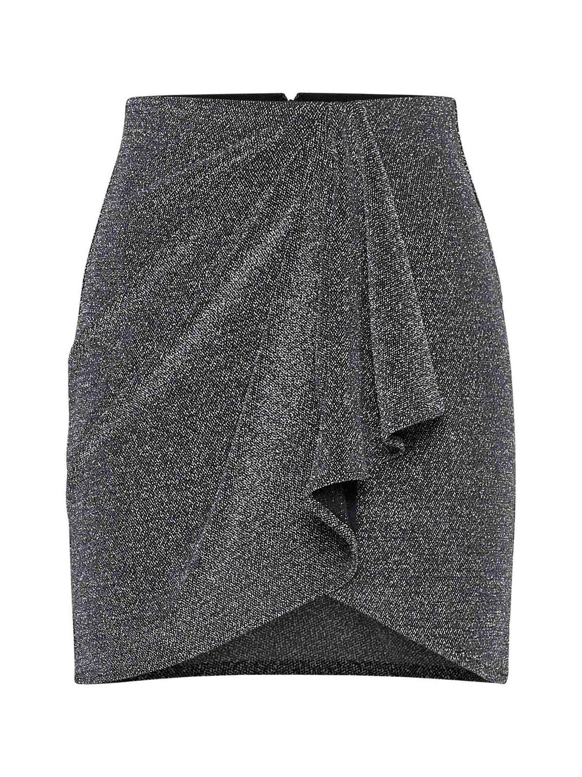 Shop Marant Etoile Glitter Detailed Mini Skirt In Silver